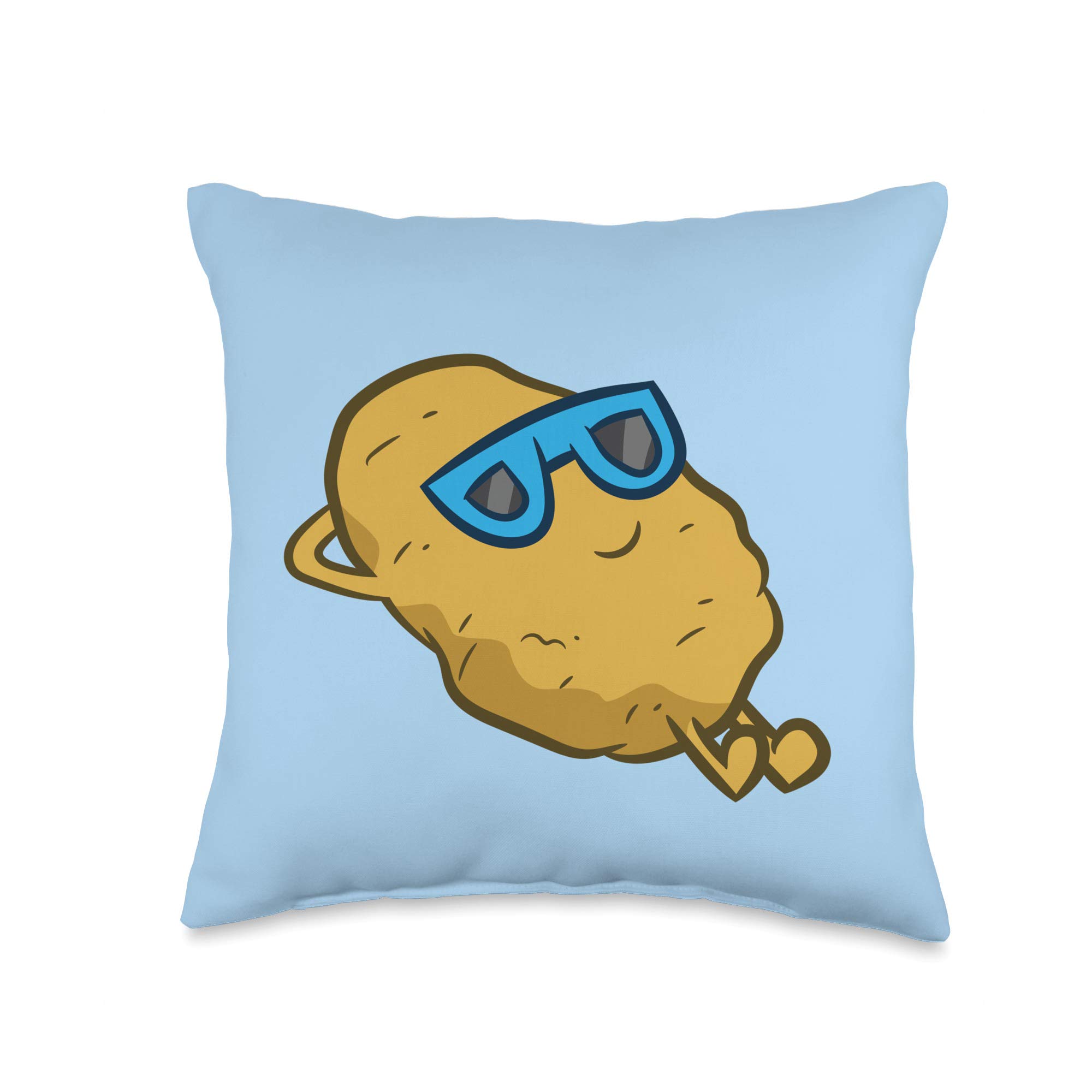 Funny Cute Potato with Sunglasses Plush Throw Pillow - Perfect for Sofa, Bed, and Home Decor