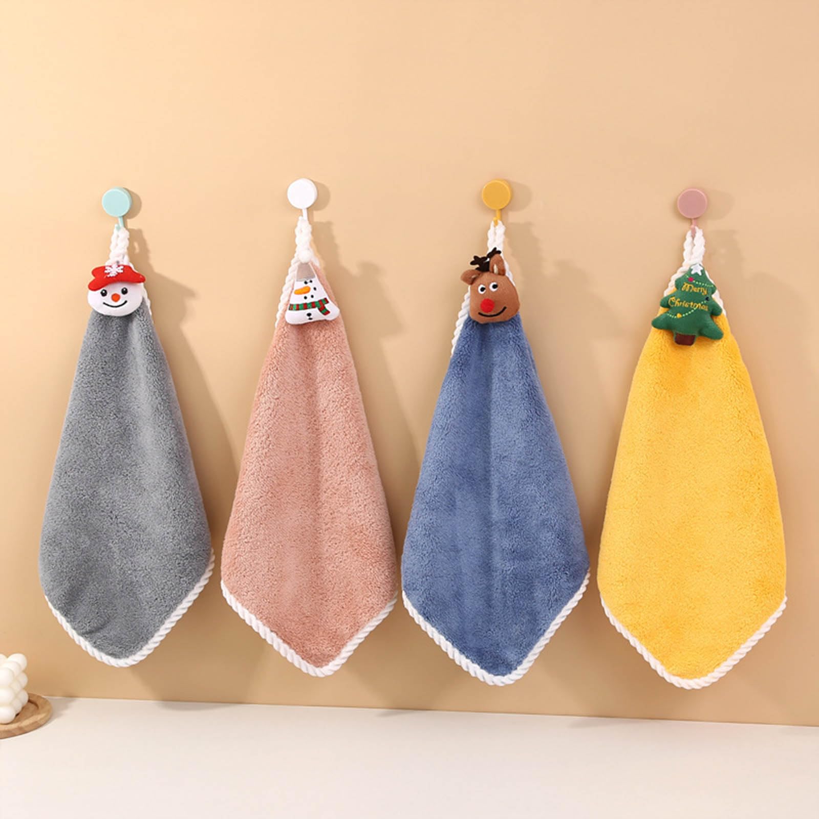 Cartoon Kids Hand Towels for Girls & Boys - Super Absorbent, Soft & Comfortable Washcloths with Hanging Loop - Perfect for Bathroom, Kitchen & Travel Use