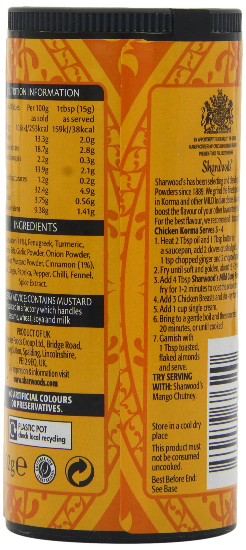 Sharwoods Mild Curry Powder 102g (Pack of 6) | Authentic Indian Spice Blend for Cooking, Seasoning & Marinades | Perfect for Curries, Soups, Rice & Meat Dishes