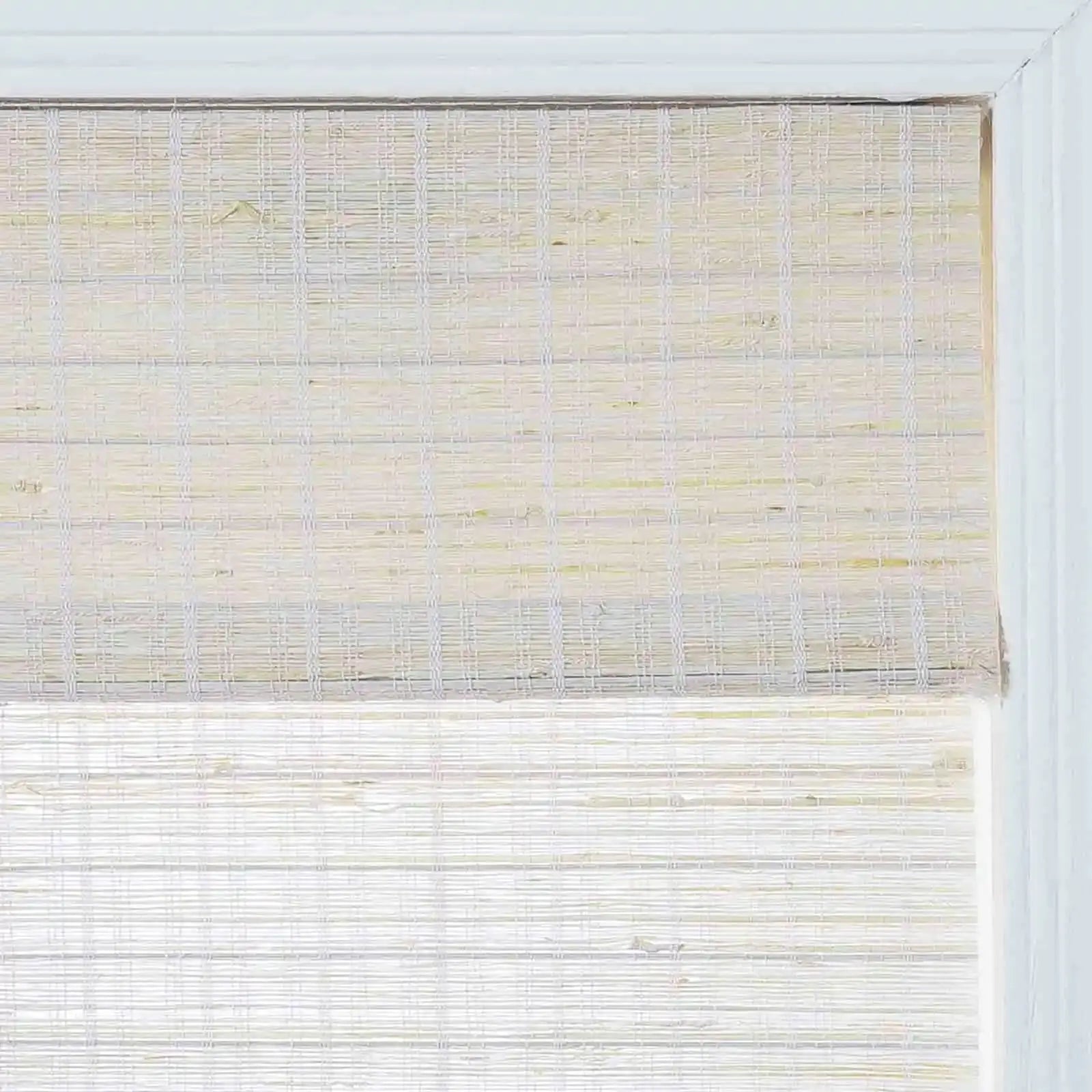 Rae Natural Ramie Flax Woven Wood Shades Series C - Eco-Friendly Window Coverings for Living Room, Bedroom & Office Decor