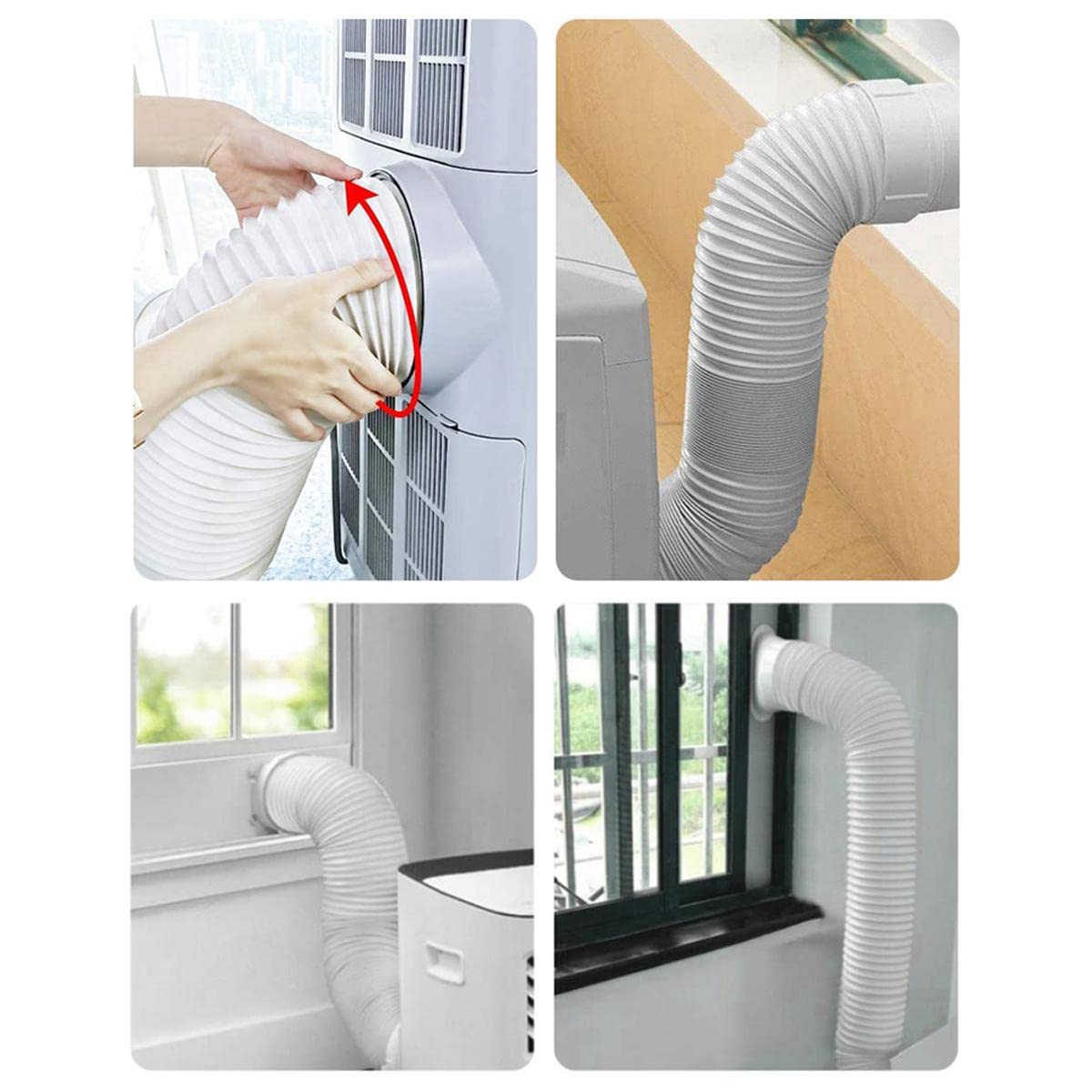 Universal Expandable Flat Mouth Air Conditioner Hose - Thickened Portable AC Exhaust Pipe Accessory for Window & Mobile AC Units | Perfect for Home, Office & RV Cooling