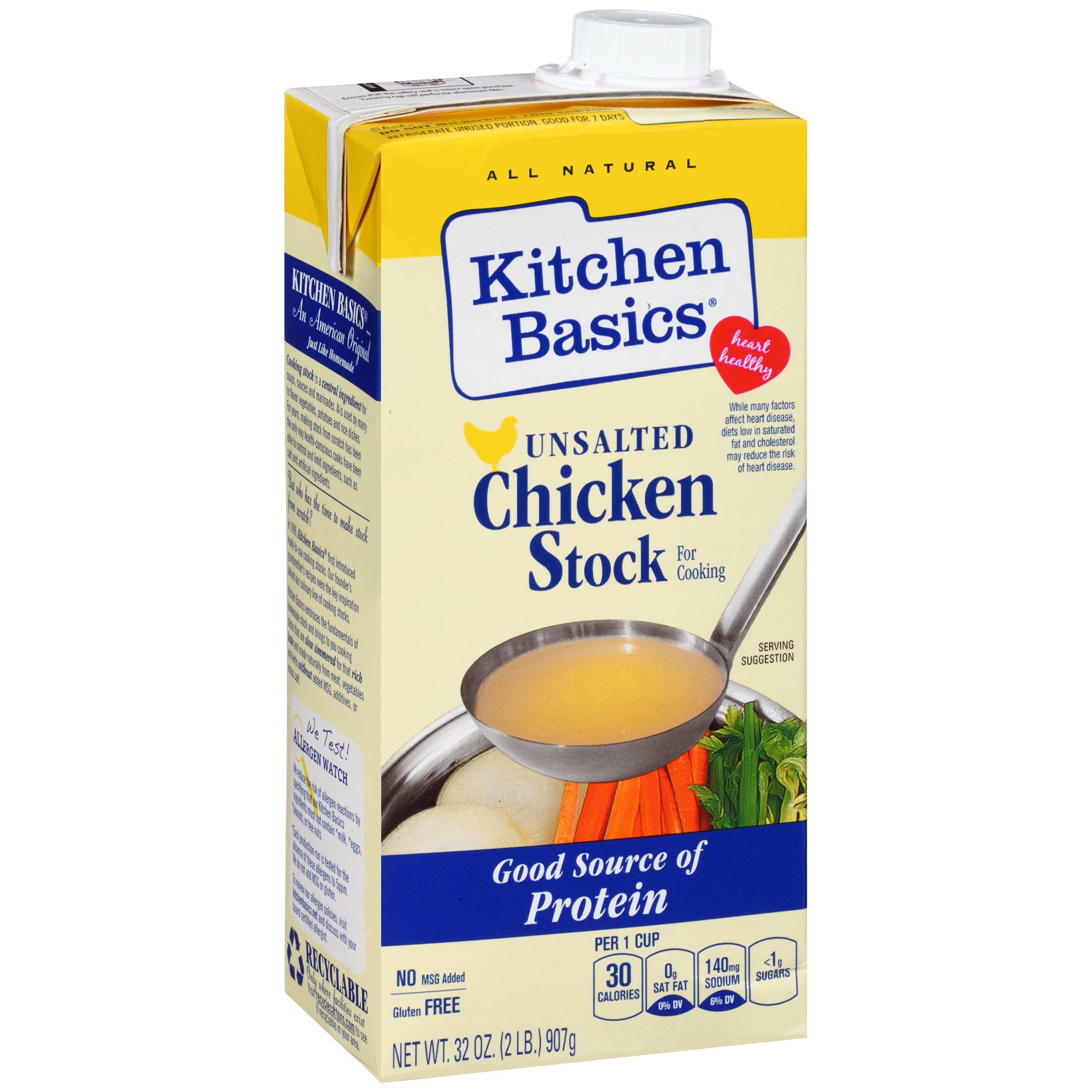 Premium Unsalted Chicken Stock - 32 oz (Pack of 3) | All-Natural Kitchen Essentials for Soups, Stews & Homemade Meals | Perfect for Chefs & Home Cooks