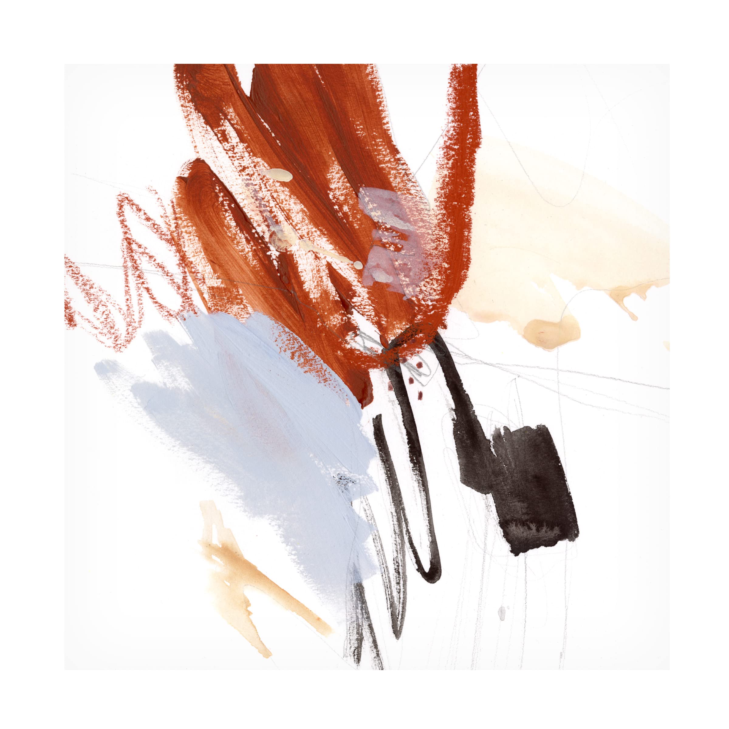 Victoria Borges 'Iron and Down II' Canvas Wall Art Print - Modern Abstract Painting for Living Room, Bedroom & Office Decor