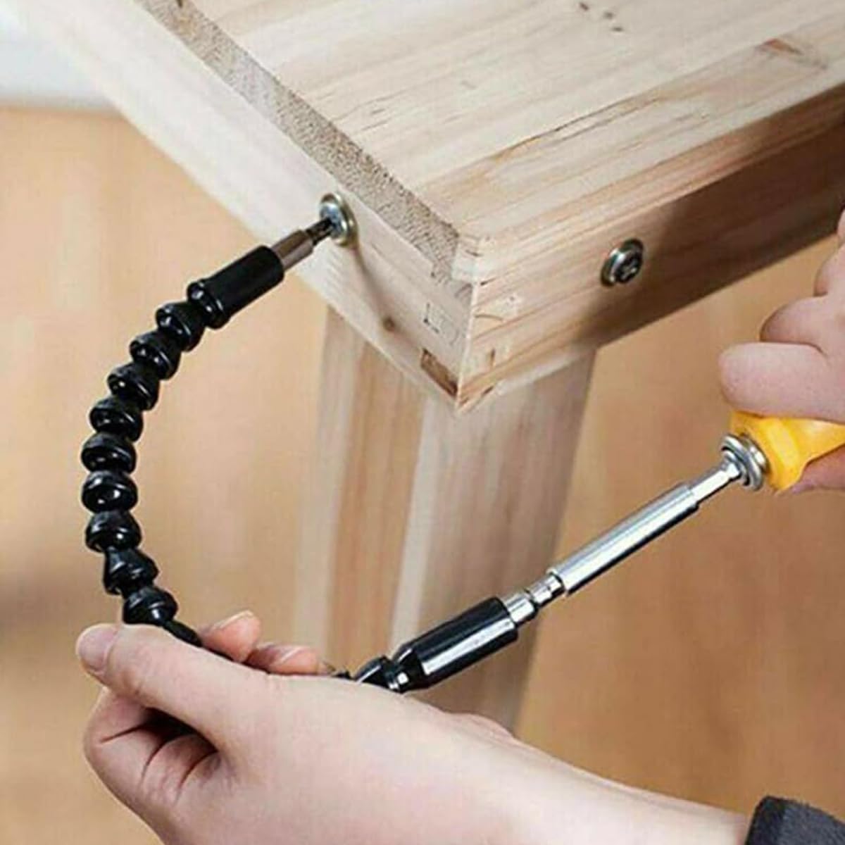 Flexible Screwdriver Bit Set - 2PC Bendable Drill Bit Extension with Flexible Shaft for Tight Spaces - Perfect for DIY, Home Repair & Automotive Maintenance (Black)