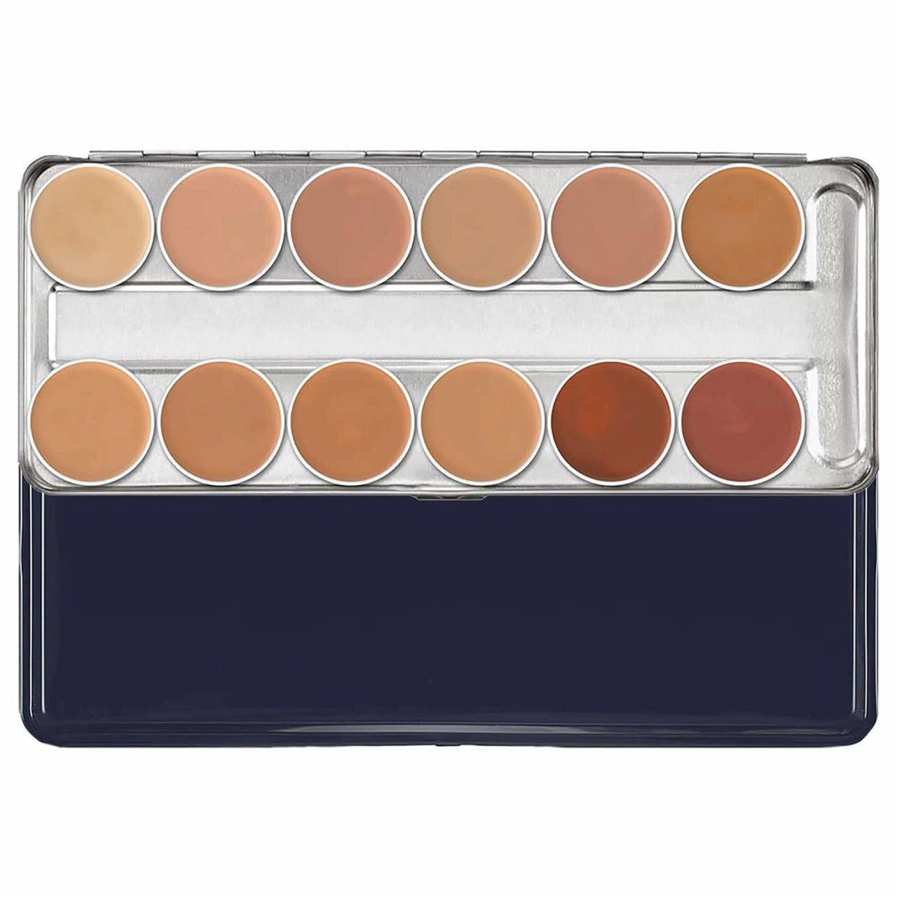 Prefetto COSMO 12 Color Cream Foundation Palette with 3-in-1 Mascara, Eyeliner & Eyebrow Pencil Set - Professional Makeup Kit for Contouring, Highlighting & Full Face Coverage | Perfect for Bridal, Photo Shoots & Everyday Glam