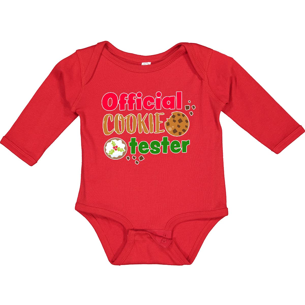 Inktastic Official Cookie Tester Christmas Cookies Long Sleeve Baby Bodysuit - Fun Holiday Outfit for Infants, Christmas Party & Family Photos
