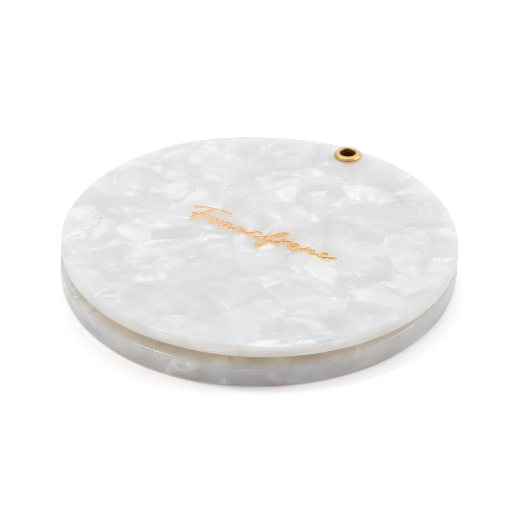 Portable Compact Mirror with Pouch - White | Travel Makeup Mirror for Women | Perfect for Purse, Gym Bag & On-the-Go Touch Ups