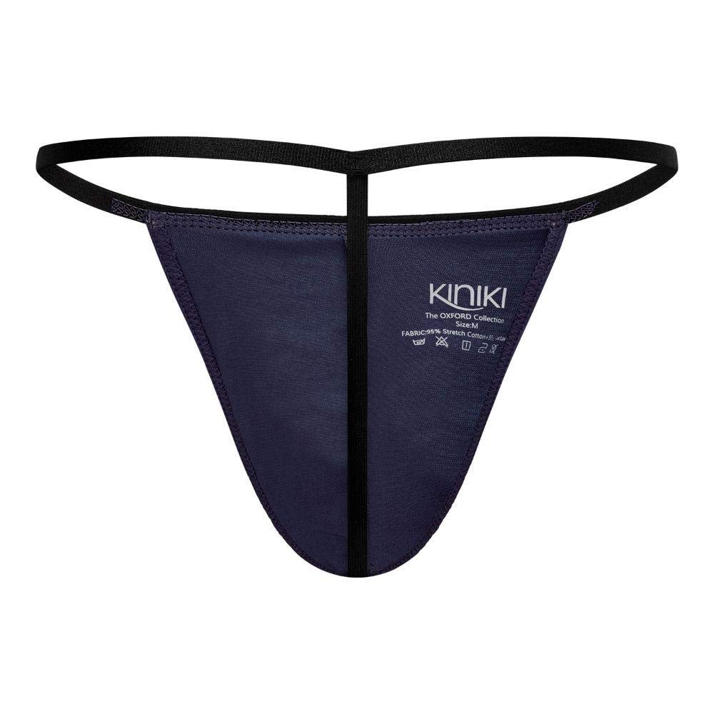Kiniki Men's Oxford G-String Underwear - Ultra Soft Microfiber Thong for Comfort & Support - Perfect for Gym, Yoga & Everyday Wear