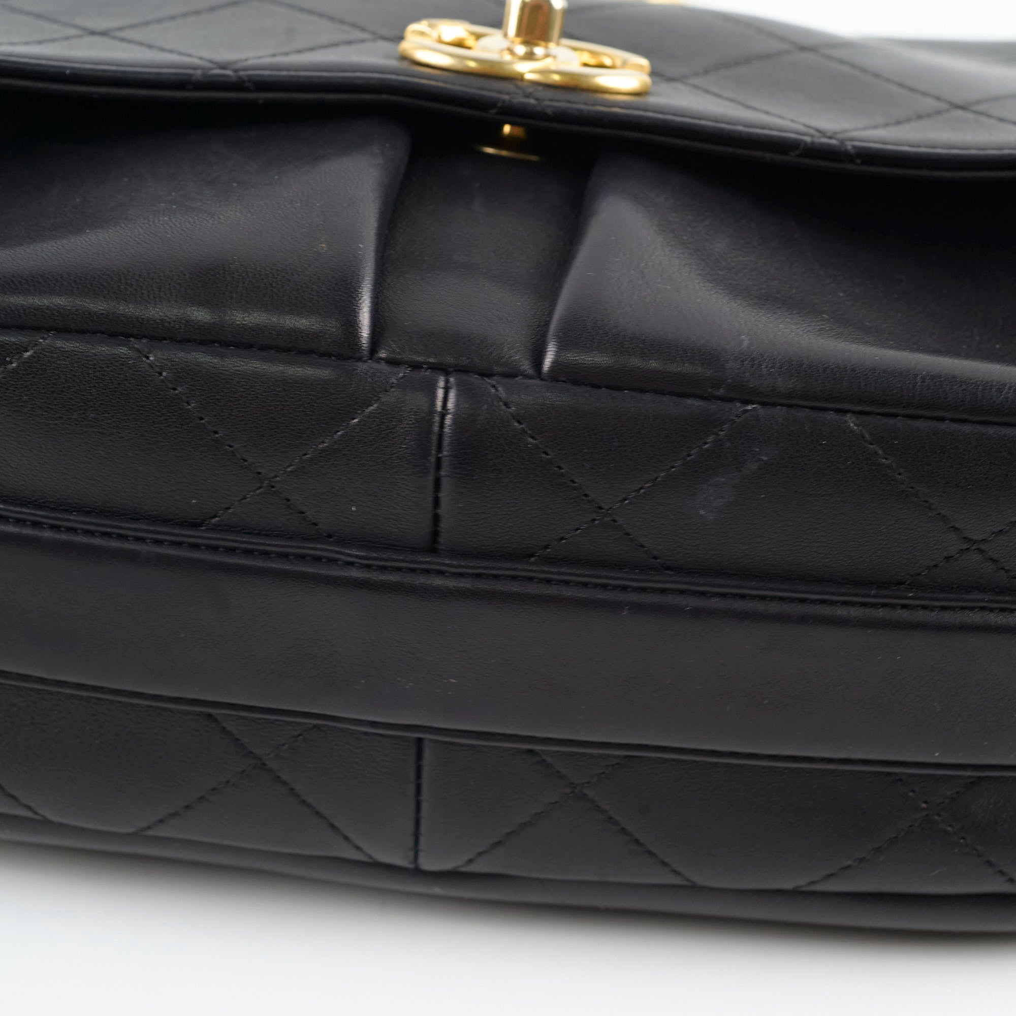 Chanel Paris in Rome Stitched Messenger Bag - Black Crossbody Purse for Women | Perfect for Work, Travel & Everyday Use