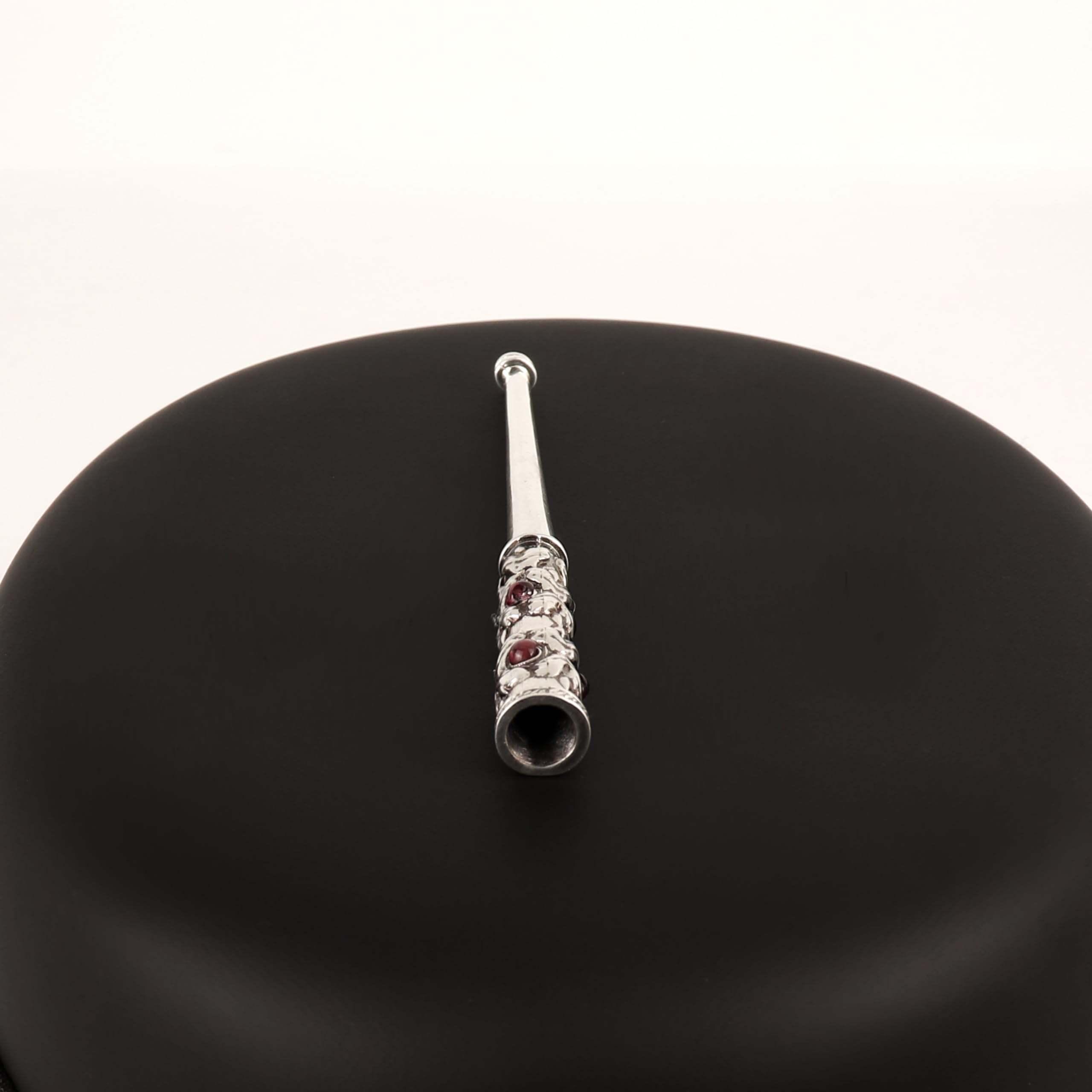 Elegant Silver Cigarette Holder with Genuine Garnet Stones - Perfect for Slim Size Cigarettes | Stylish Smoking Accessory for Parties & Special Occasions