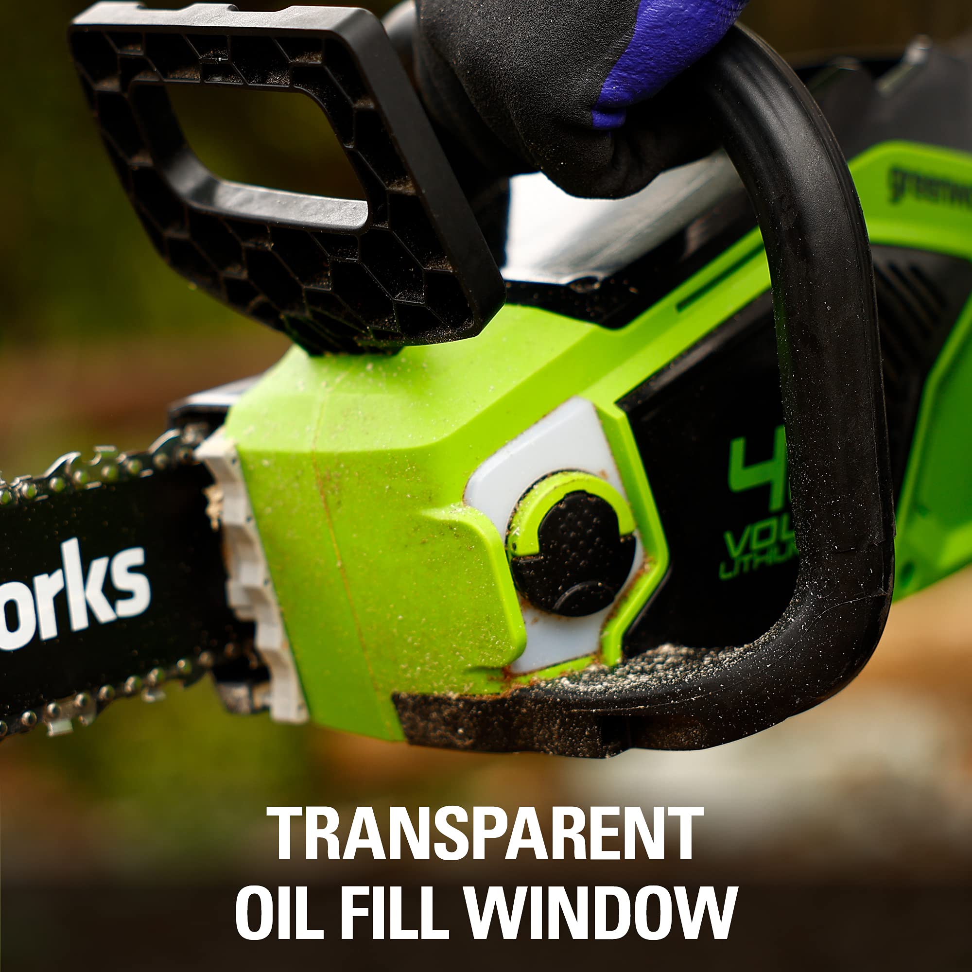 Greenworks 40V 14-Inch Cordless Chainsaw with 2.5Ah Battery & USB Charger - Lightweight Electric Chainsaw for Tree Trimming, Yard Cleanup & Firewood Cutting