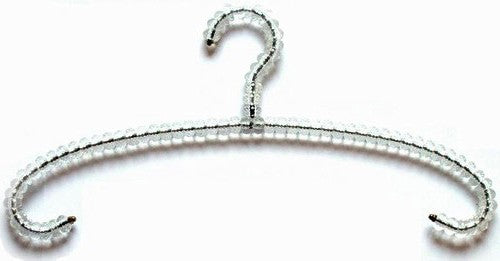 Elegant Beaded Clothes Hangers - Clear Transparent Non-Slip Jewelry Display Hangers for Wardrobe Organization & Jewelry Storage