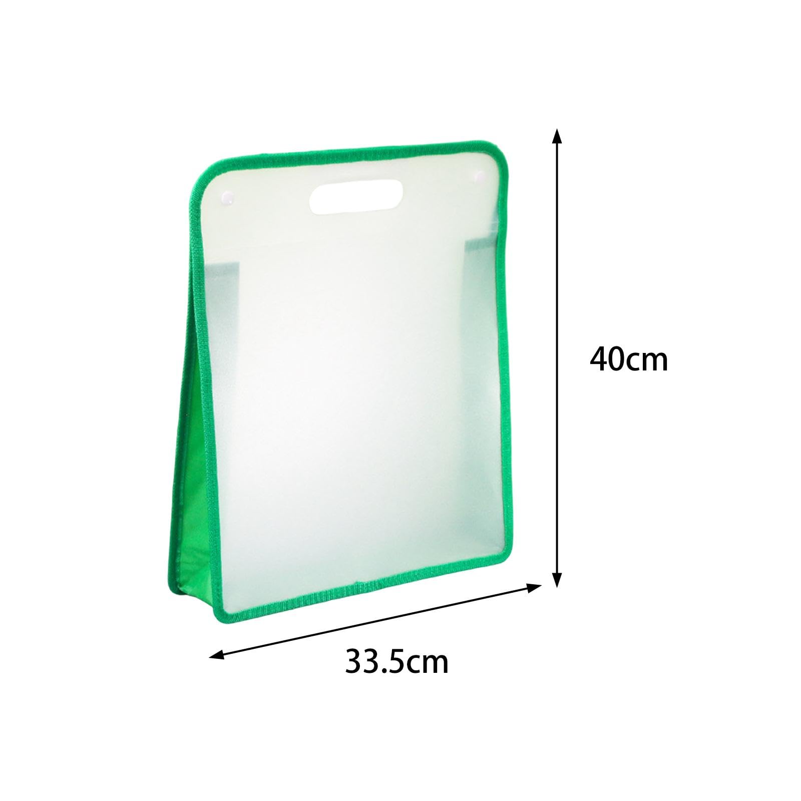 Oshhni Clear Waterproof File Bag - Art Portfolio Document Holder for School, Office, Classroom & Home - Portable Organizer for Projects, Papers & Supplies (Green) | Perfect for Students, Teachers & Professionals