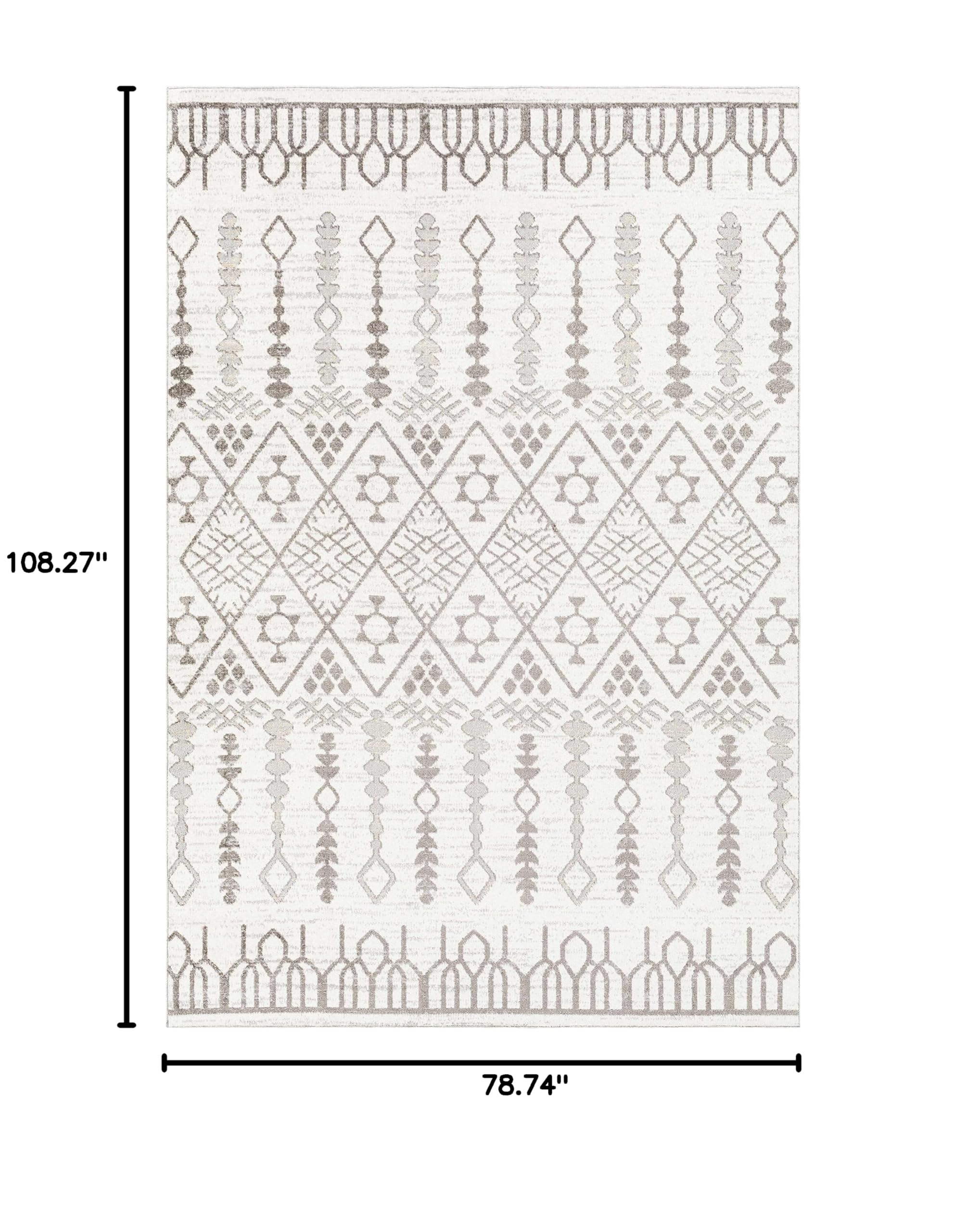 Hauteloom Bantog Machine Washable Area Rug for Living Room & Bedroom - Soft Brown & Gray Modern Design - 6'7