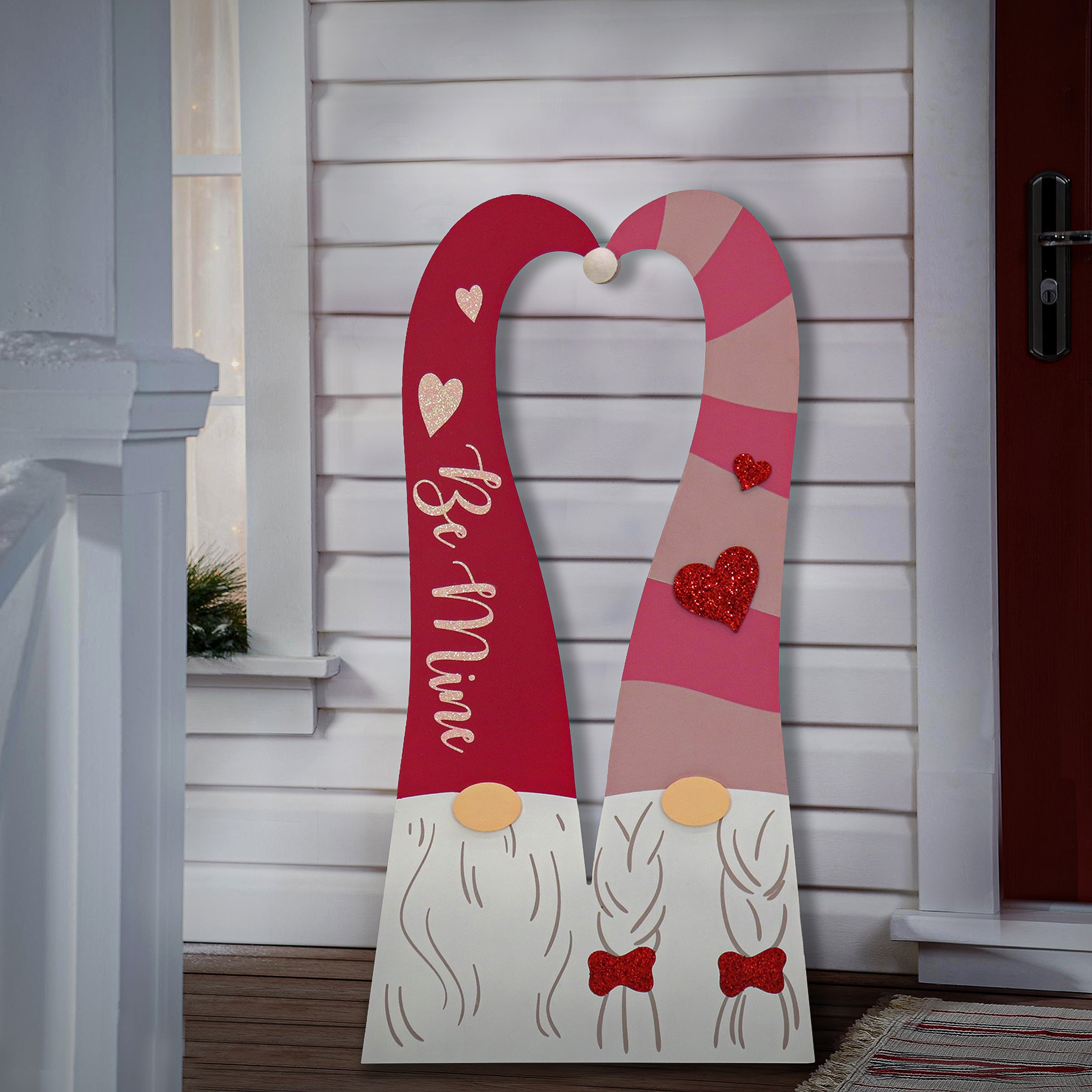 36 Inch Valentine's Gnome Couple - Outdoor Porch Decor for Valentine's Day - Perfect for Home, Garden, and Holiday Decoration