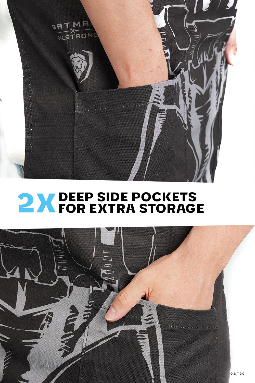 Premium Batman™ Edition Chef's Apron - 100% Breathable Cotton Black Crusader Design by Dalstrong © - Perfect for Cooking, Grilling & Cosplay Events