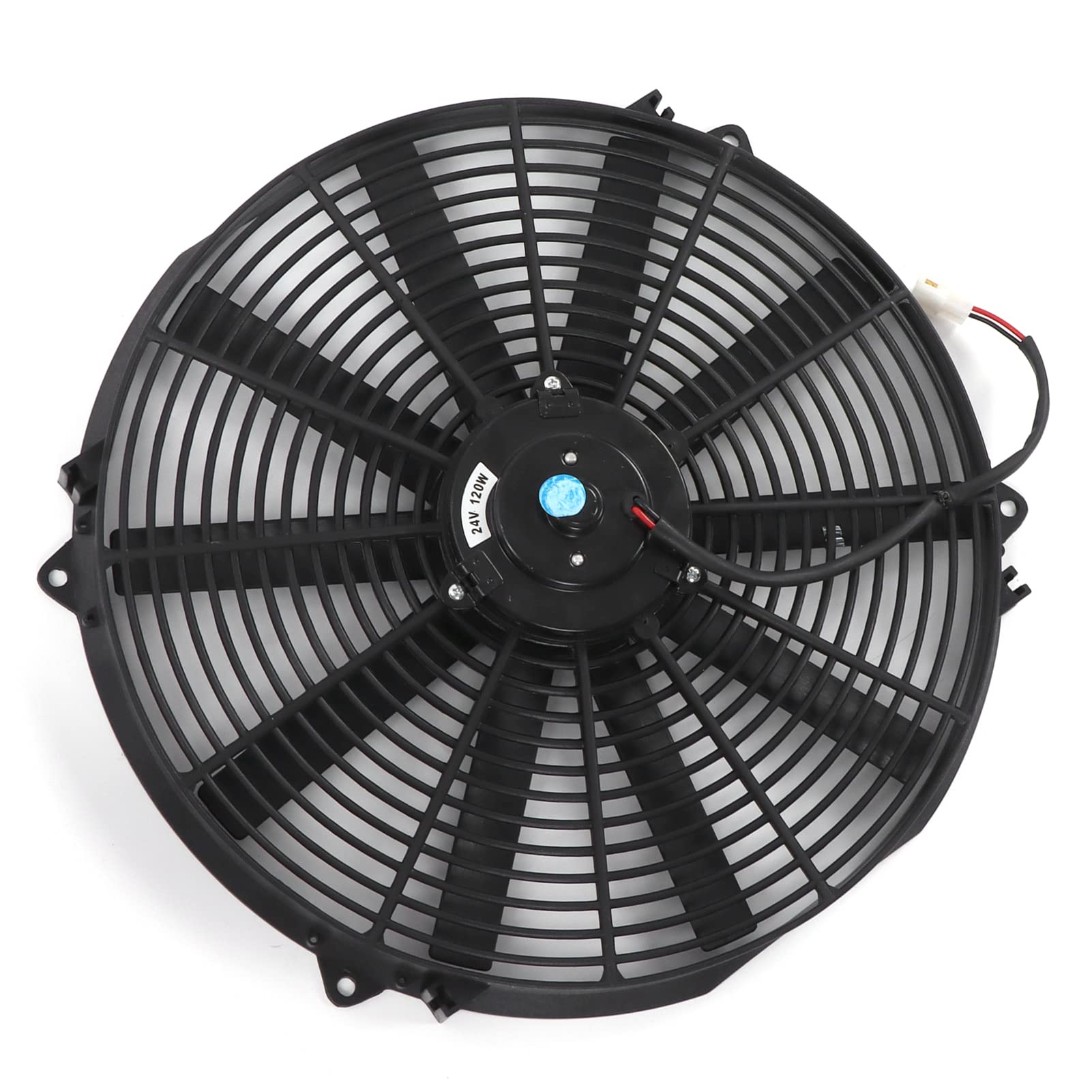 24V 16-Inch Slim Universal Electric Radiator Cooling Fan for Cars - High Performance Black Cooling Fan for Engine Overheating Protection & Improved Airflow