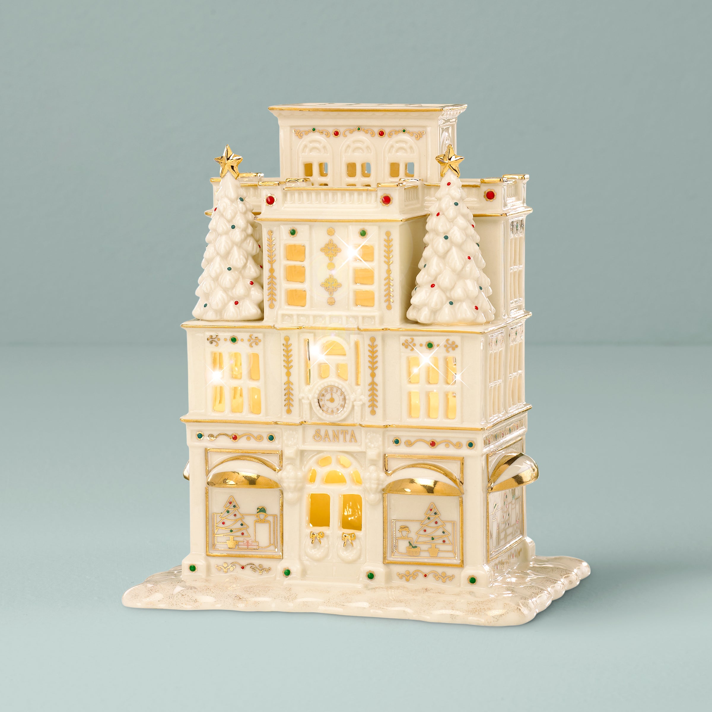 Christmas Mistletoe Park Lit Department Store Figurine - Holiday Home Decor, Gift for Collectors, Perfect for Mantel & Christmas Tree Decoration