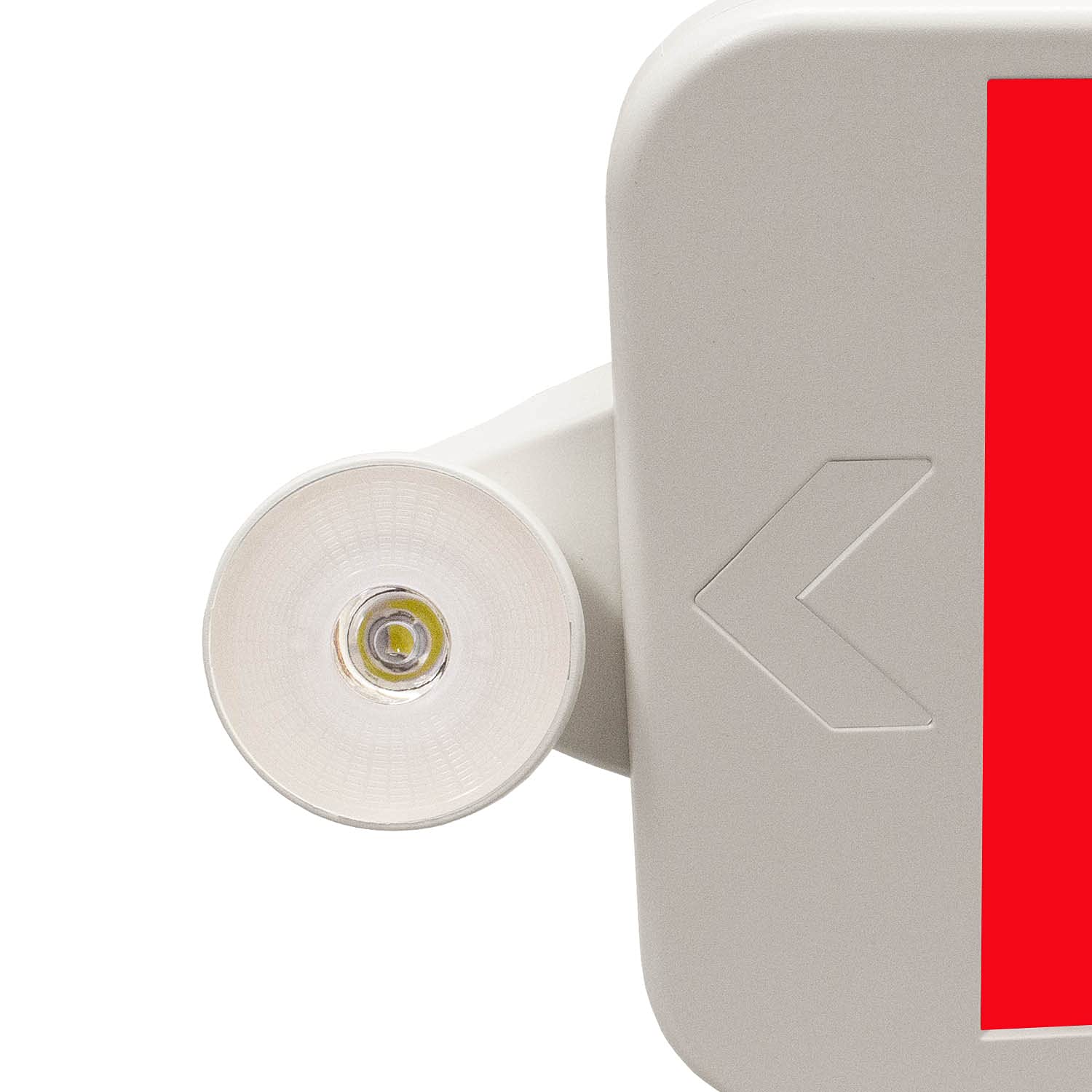 LFI Lights Compact Combo Red Exit Sign with Emergency Lights - White Housing All LED Exit Sign with 2 Adjustable Round Heads, Hardwired Battery Backup, UL Listed (1 Pack) COMBOJR-R - Perfect for Offices, Schools, Hospitals and Commercial Buildings