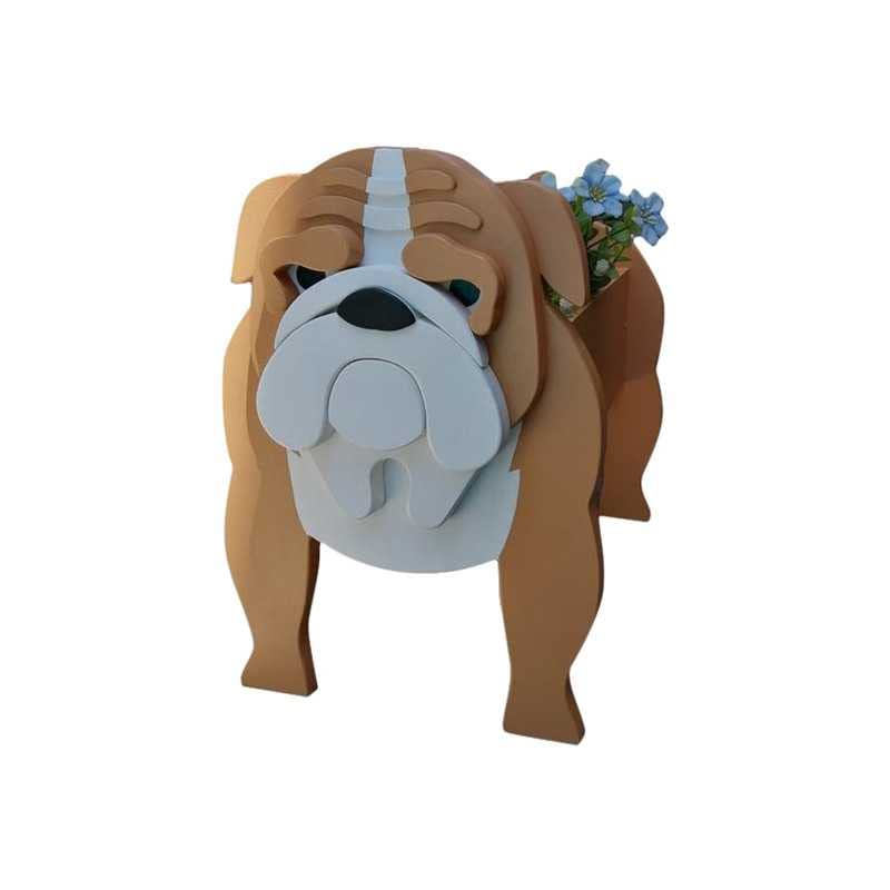 Rvlaugoaa Handmade Wooden Dog Planter Pot - Cartoon Animal Shaped Flower Pot for Indoor & Outdoor Garden Decor - Perfect for Home, Patio, Balcony and Office Plant Display