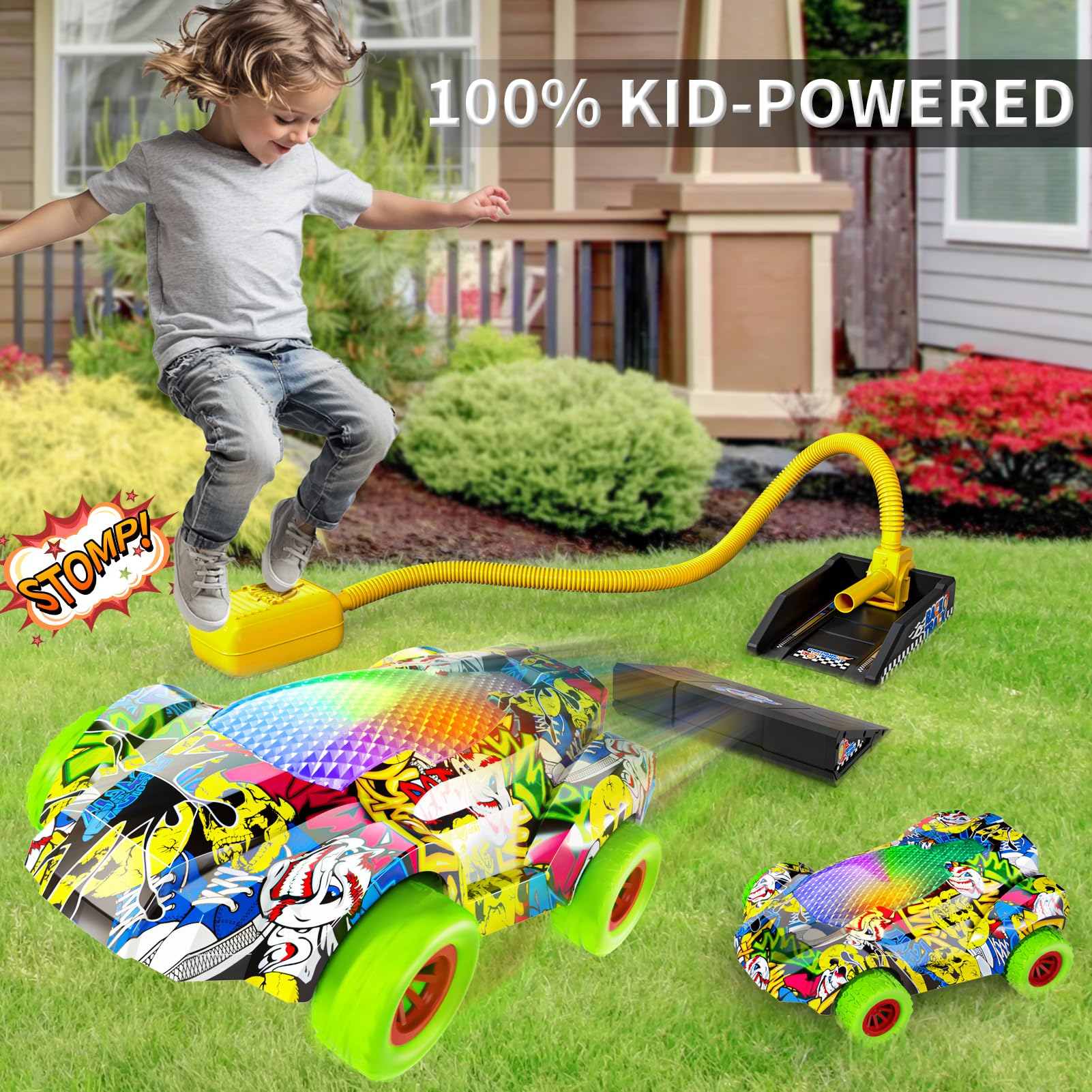 Best Car Launcher Toy for Kids Ages 3-8 - Indoor & Outdoor Racing Game Set - Fun Birthday Gift for 3 4 5 6 Year Old Boys - Perfect for Backyard Play, Birthday Parties & Family Fun