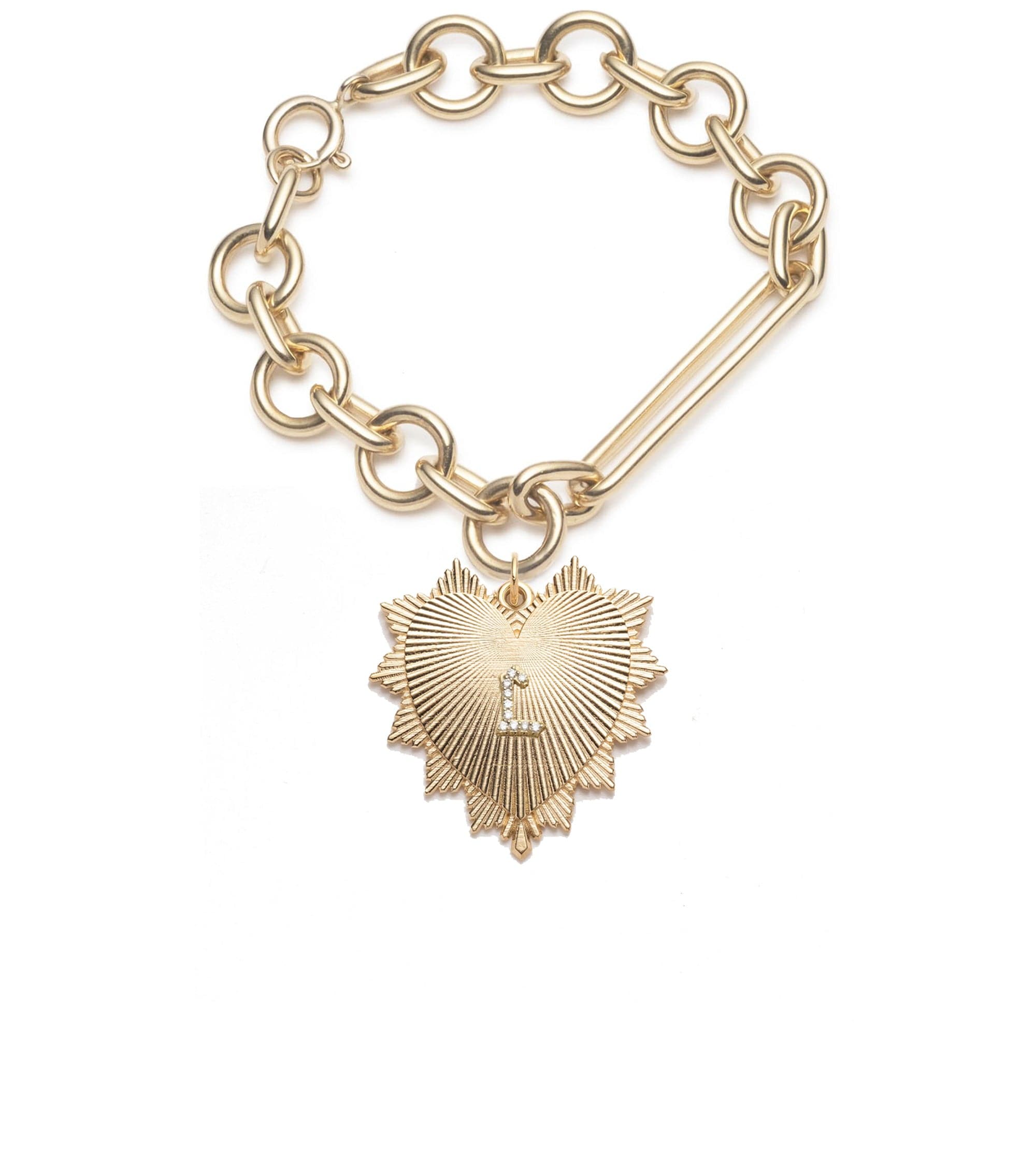Personalized Heart Mixed Oversized Clip Bracelet - Stylish Adjustable Charm Bracelet for Women, Gift for Her, Perfect for Valentine's Day, Anniversary & Everyday Wear