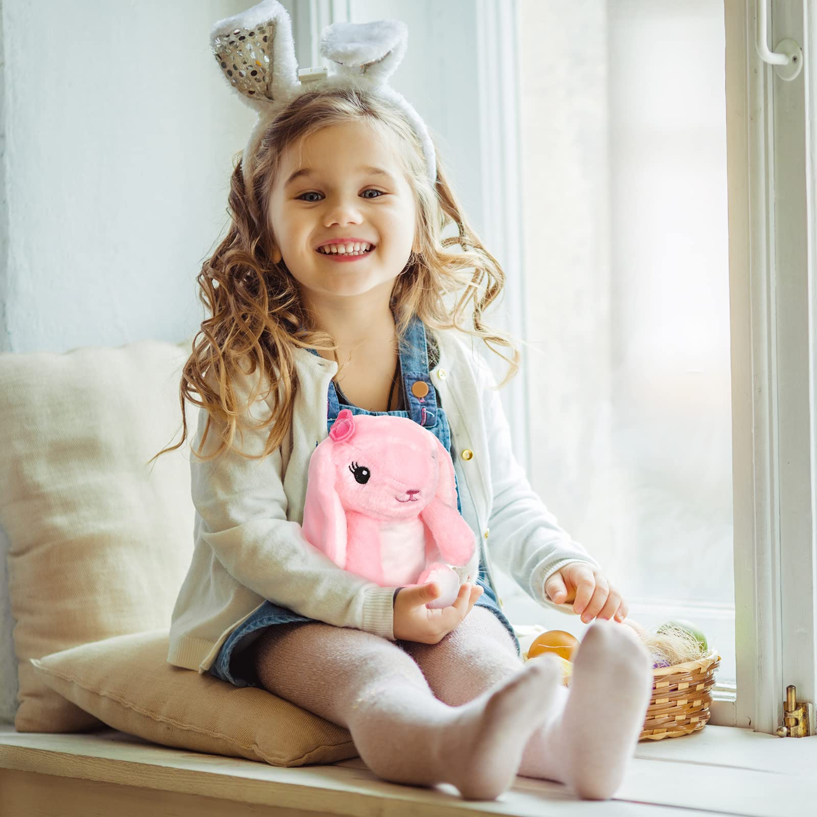 Skylety 4-Pack 6-Inch Easter Egg Stuffed Animals with Llama, Unicorn, Chick & Rabbit Plush Toys - Perfect for Easter Basket Stuffers, Gift Exchanges, Party Favors & Spring Celebrations