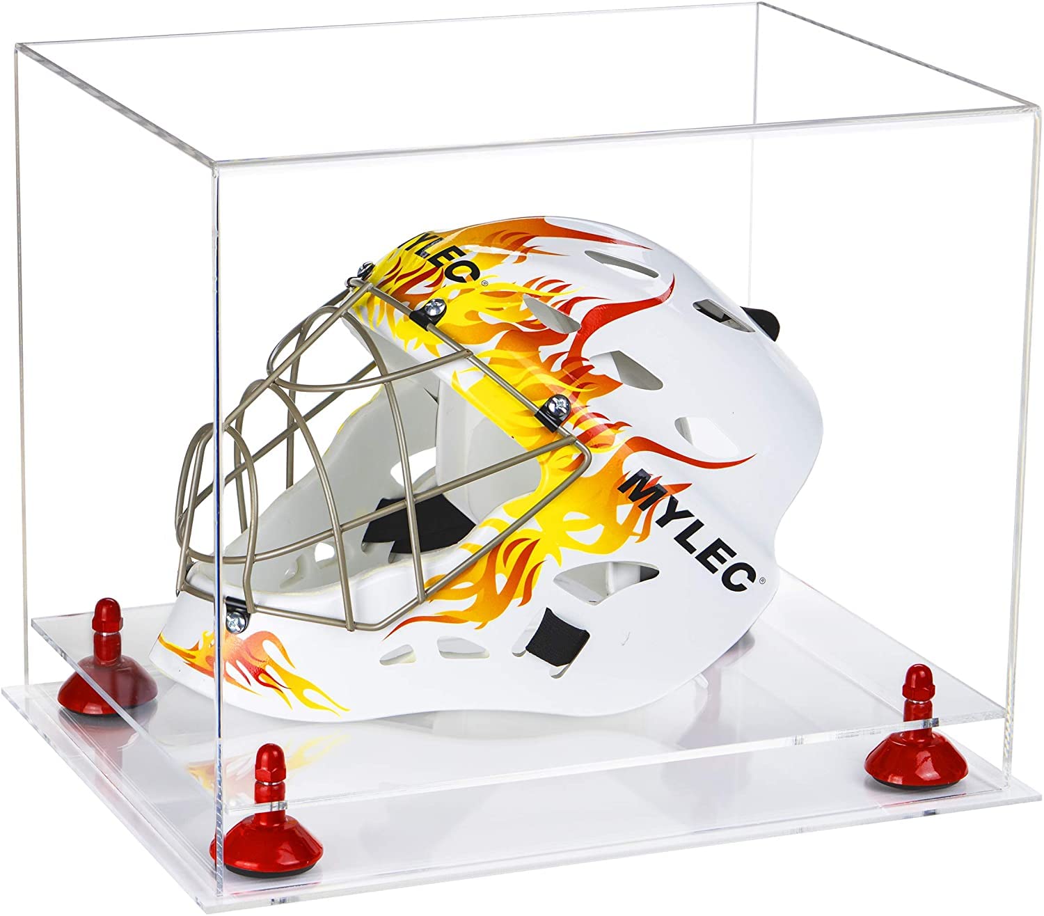 Clear Acrylic Display Case with Red Risers - 14.5