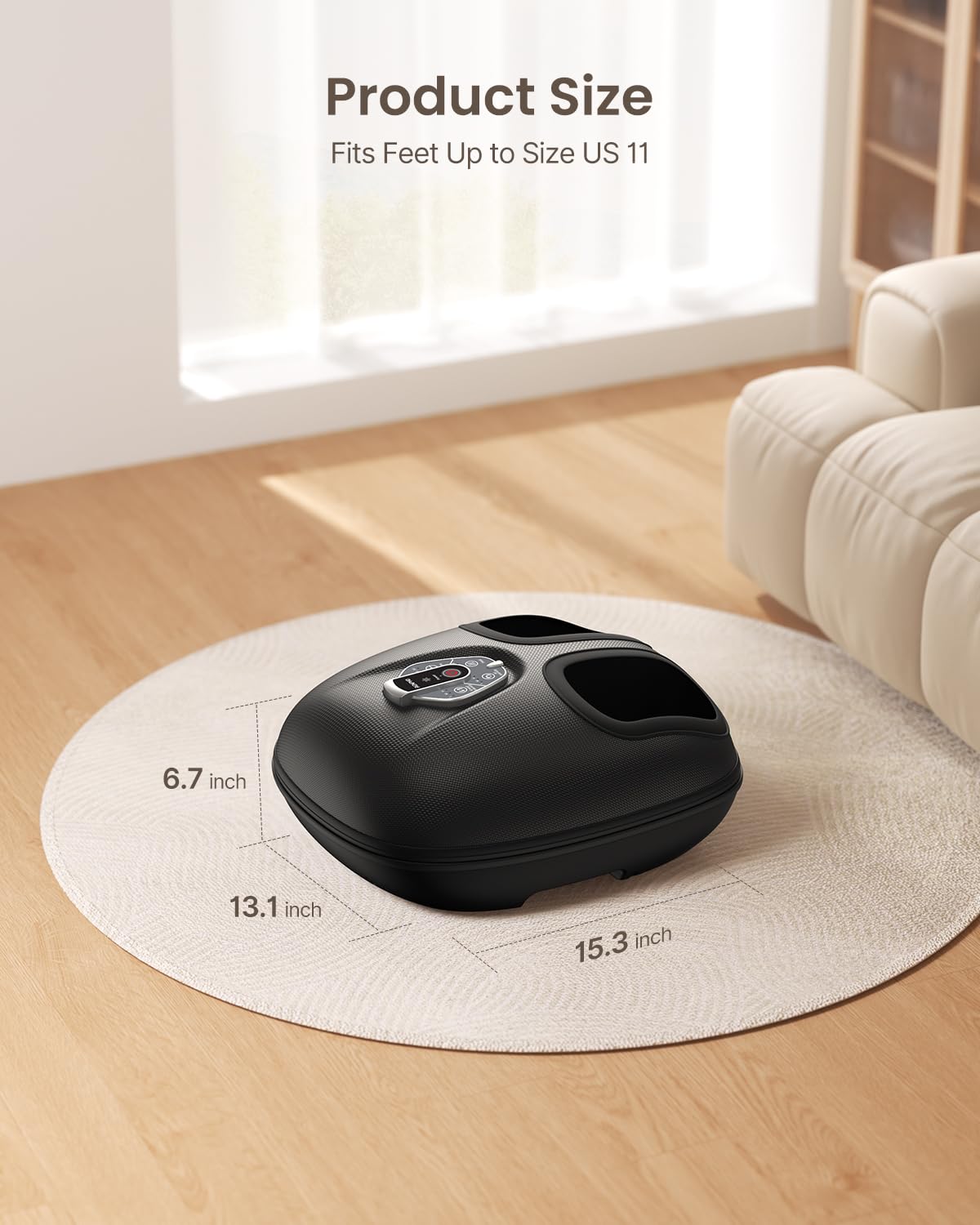 RENPHO Shiatsu Foot Massager with Heat - 2025 Upgraded Deep Kneading Foot Massager Machine, 3 Heat Levels & Wireless Remote - Electric Foot Massage for Relaxation, Perfect Gift for Men & Women (Fits Up to Size 12) - Ideal for Home Use, Office Relaxation & Post-Workout Recovery