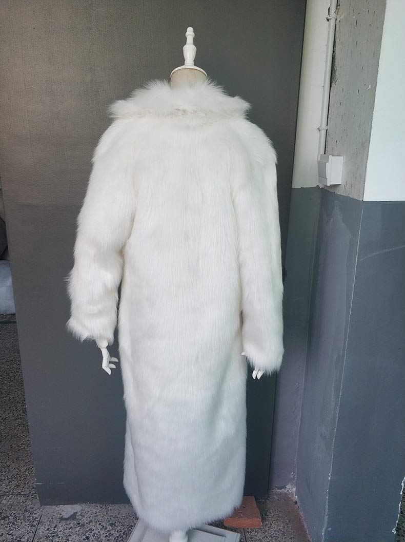 Women's Warm Long Sleeve Faux Fur Parka Coat - Winter Maxi Length Fluffy Overcoat with Lapel Collar for Cold Weather, Outdoor Activities & Fashion Statement