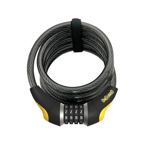 OnGuard Doberman 8031 Coil Cable Combination Lock - Heavy Duty Security for Bikes, Lockers & Outdoor Gear - Perfect for Cycling, Travel & Storage Protection