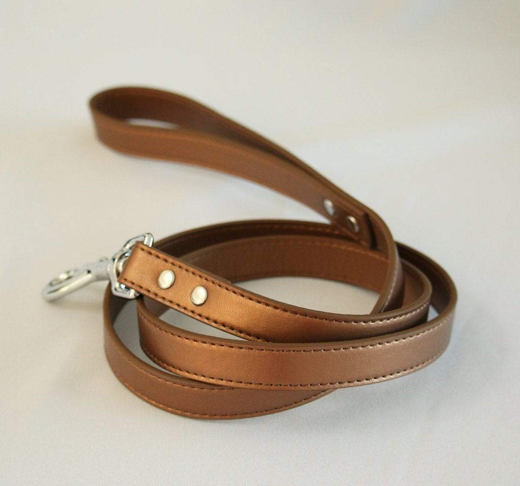 **Premium Apricot Orange Leather Dog Leash – Durable & Stylish Pet Accessory for Dog Lovers – Customizable Wedding & Outdoor Walking Leash**