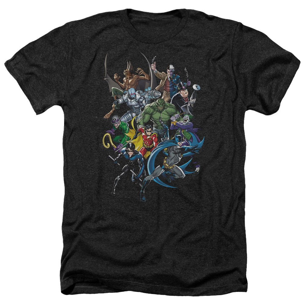 Batman Saints and Psychos Unisex Heather T-Shirt for Men & Women - Casual Graphic Tee for Superhero Fans, Cosplay & Everyday Wear