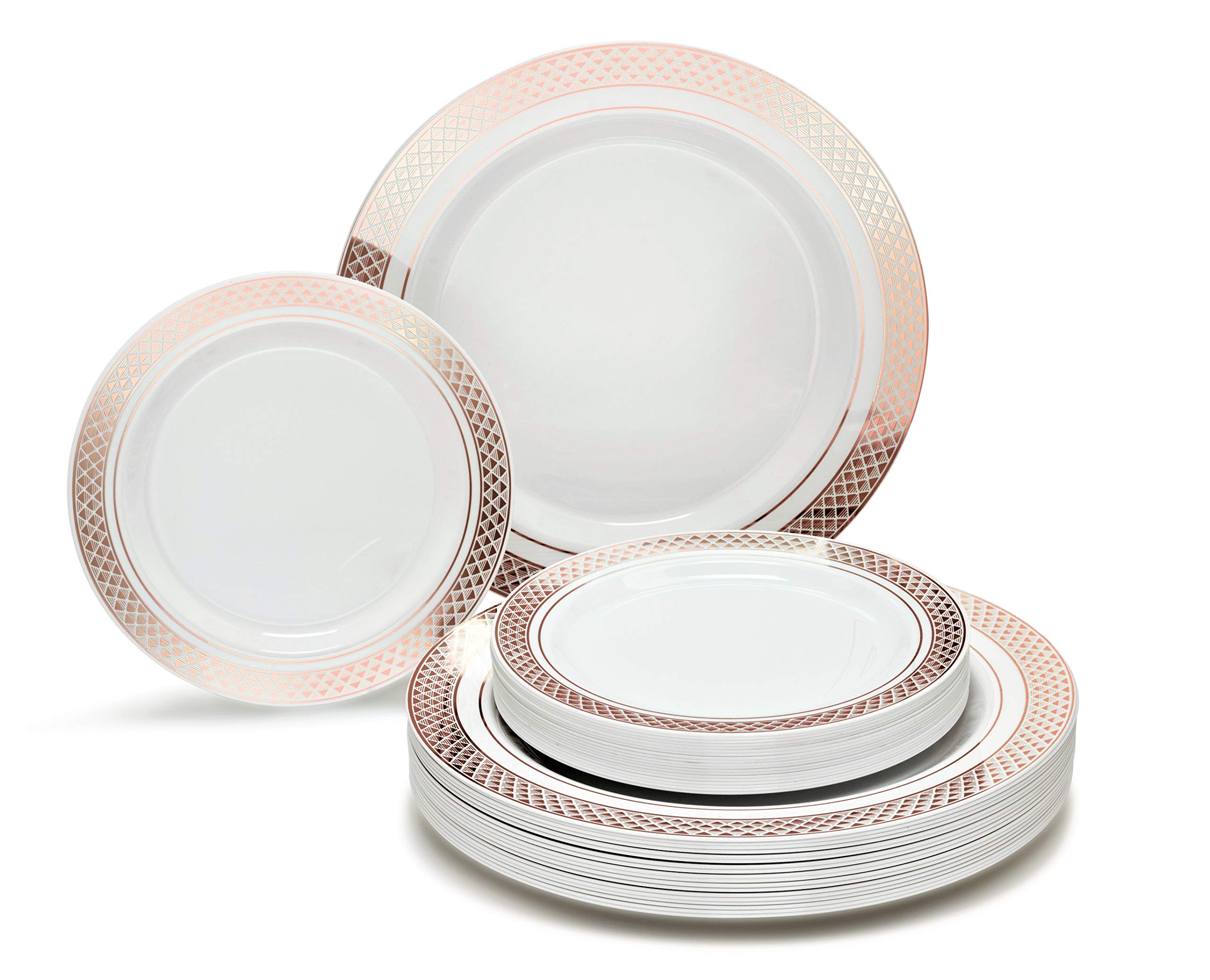 240-Pack Heavyweight Premium Disposable Plastic Plates Set for Weddings & Parties - 120 x 10.5