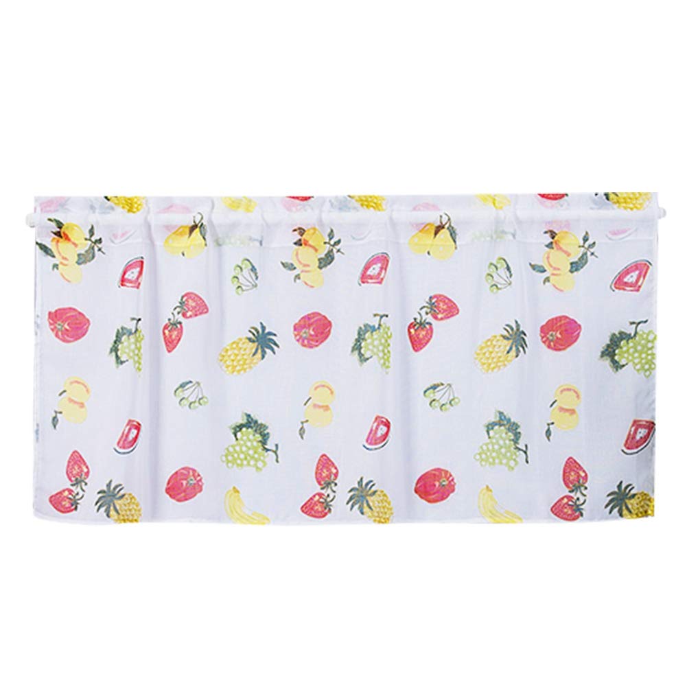 Shipenophy Short Cartoon Fruit Print Window Curtain for Bathroom & Home Decor - Perfect for Kids Room, Nursery, and Kitchen Windows