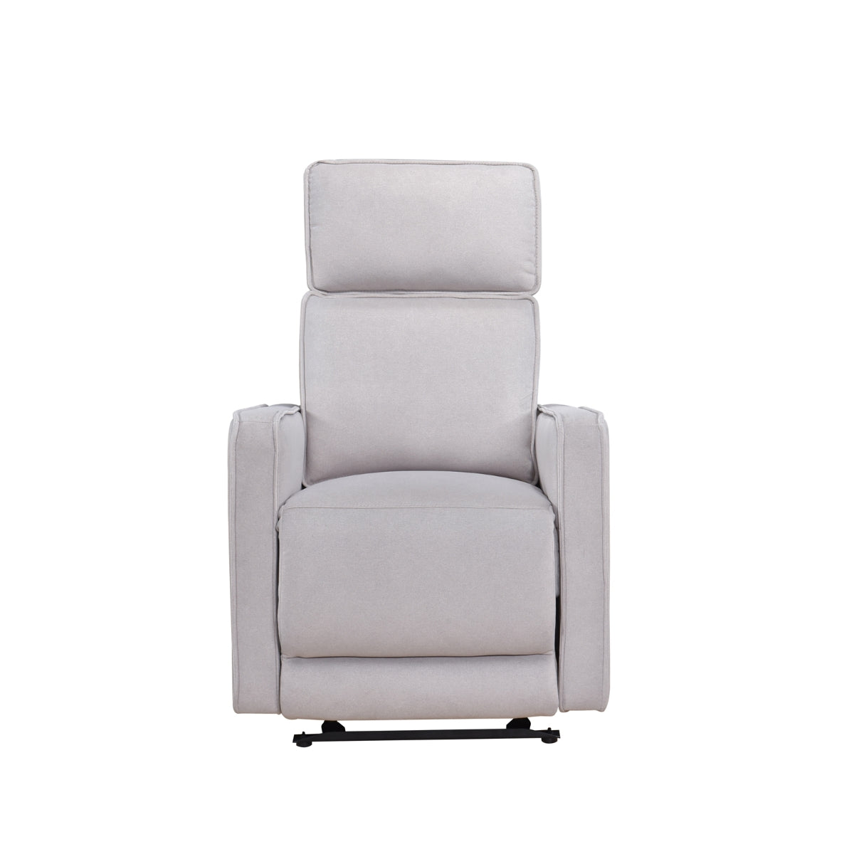 Beige Chenille Glider Recliner with Tab Pull Latch - Comfortable Swivel Rocking Chair for Nursery, Living Room & Bedroom