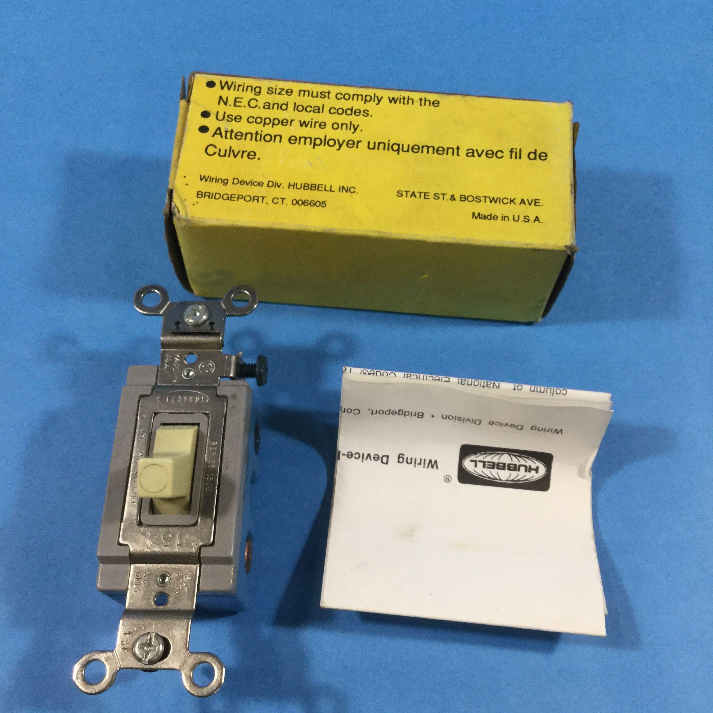 HBL13821 Ivory Toggle Switch - Durable On/Off Rocker Switch for Automotive, Marine & Industrial Equipment - Perfect for Dashboards, Control Panels & Electrical Projects