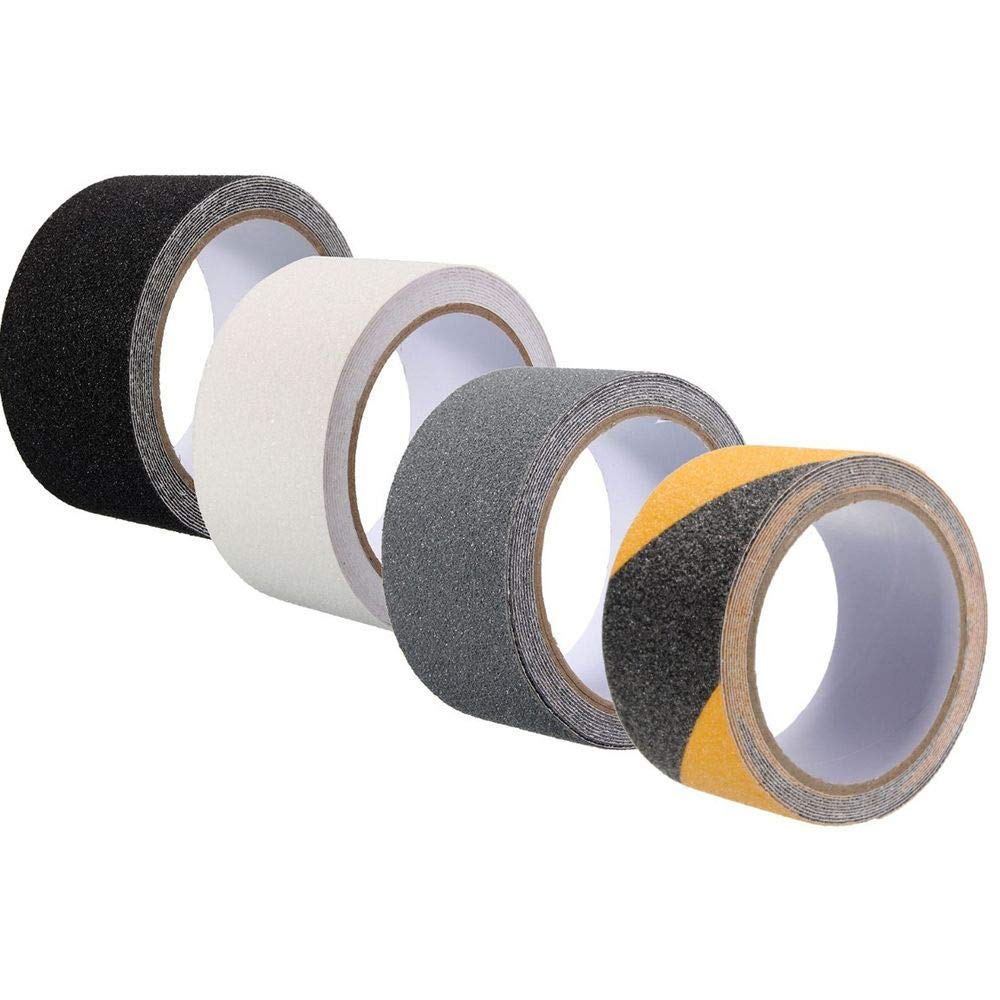 Non-Slip Safety Tape - 5m x 50mm Self-Adhesive Anti-Slip Hazard Warning Tape | Waterproof Grip Tape for Floors, Walls, Pipes, Stairs, Equipment (White) | Perfect for Home Safety, Workplace Protection & Outdoor Use