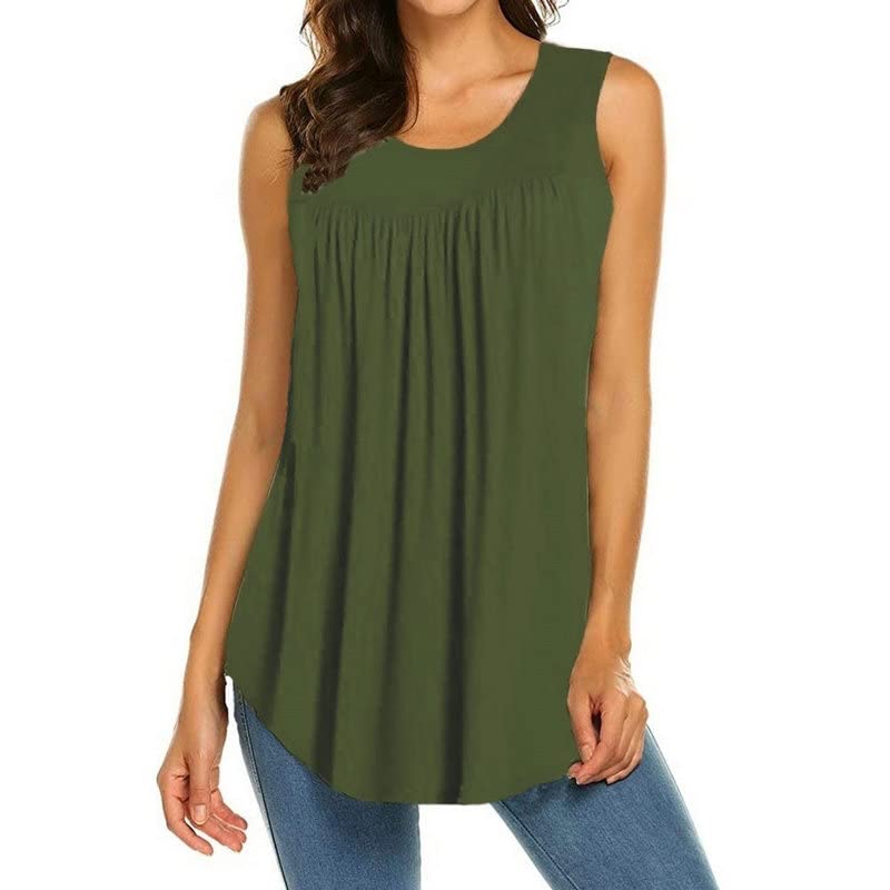SANCABA Women's Floral Sleeveless Blouse - Summer Casual Loose Tunic Top for Beach Cover Up, Vacation Outfit & Boho Style Fashion