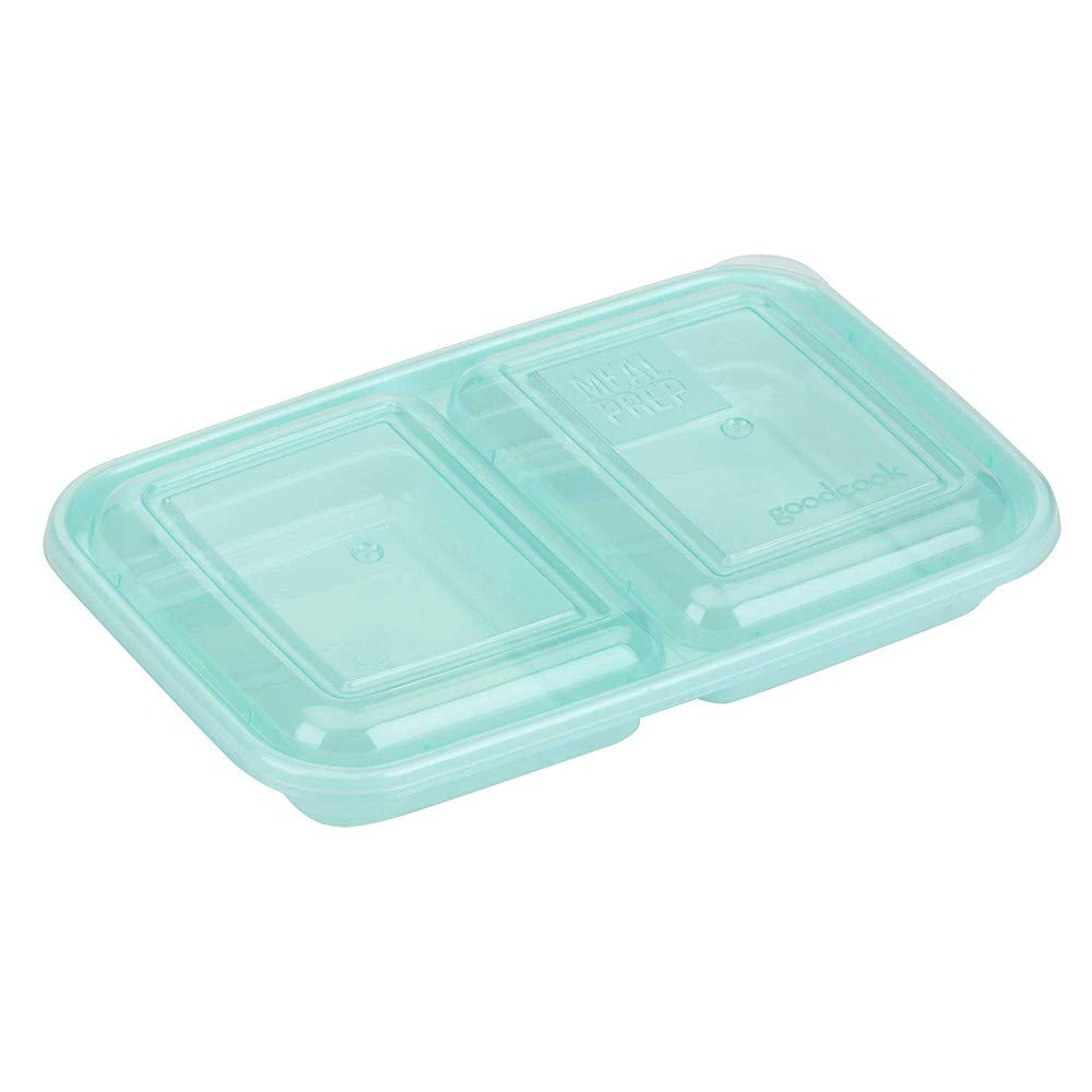 Good Cook 10786 BPA-Free Meal Prep Containers with 2 Snack Compartments - Microwave, Dishwasher & Freezer Safe - Blue (2 Sets of 10) - Perfect for Meal Prepping, Lunches, Snacks & Food Storage