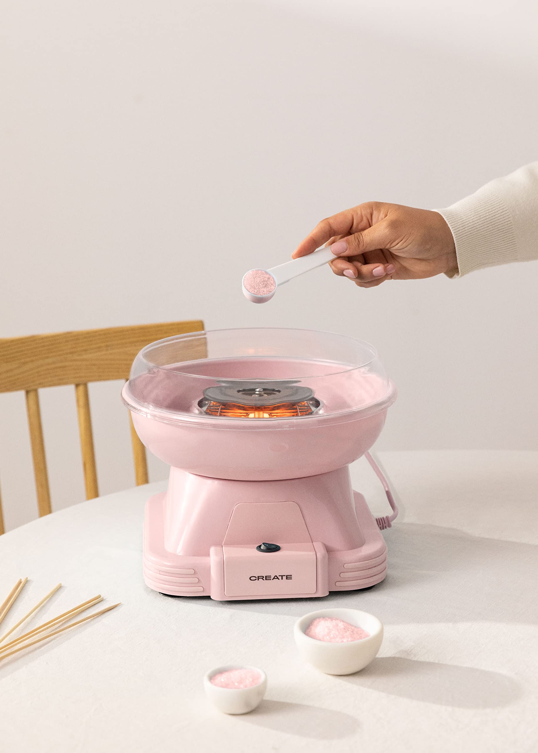 500W Cotton Candy Maker Machine - Pink Rose Commercial Candy Floss Maker for Parties, Events & Home Use