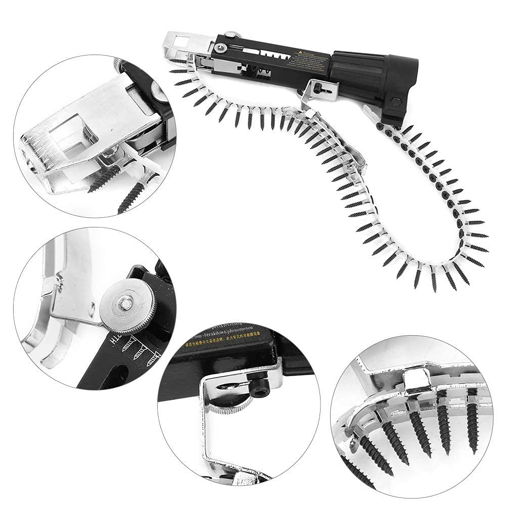 3PCS Woodworking Automatic Nail Gun Adapter Set - Electric Drill Chain Attachment Kit for Nail Guns & Power Drills - Perfect for DIY Projects, Home Renovations & Professional Carpentry Work