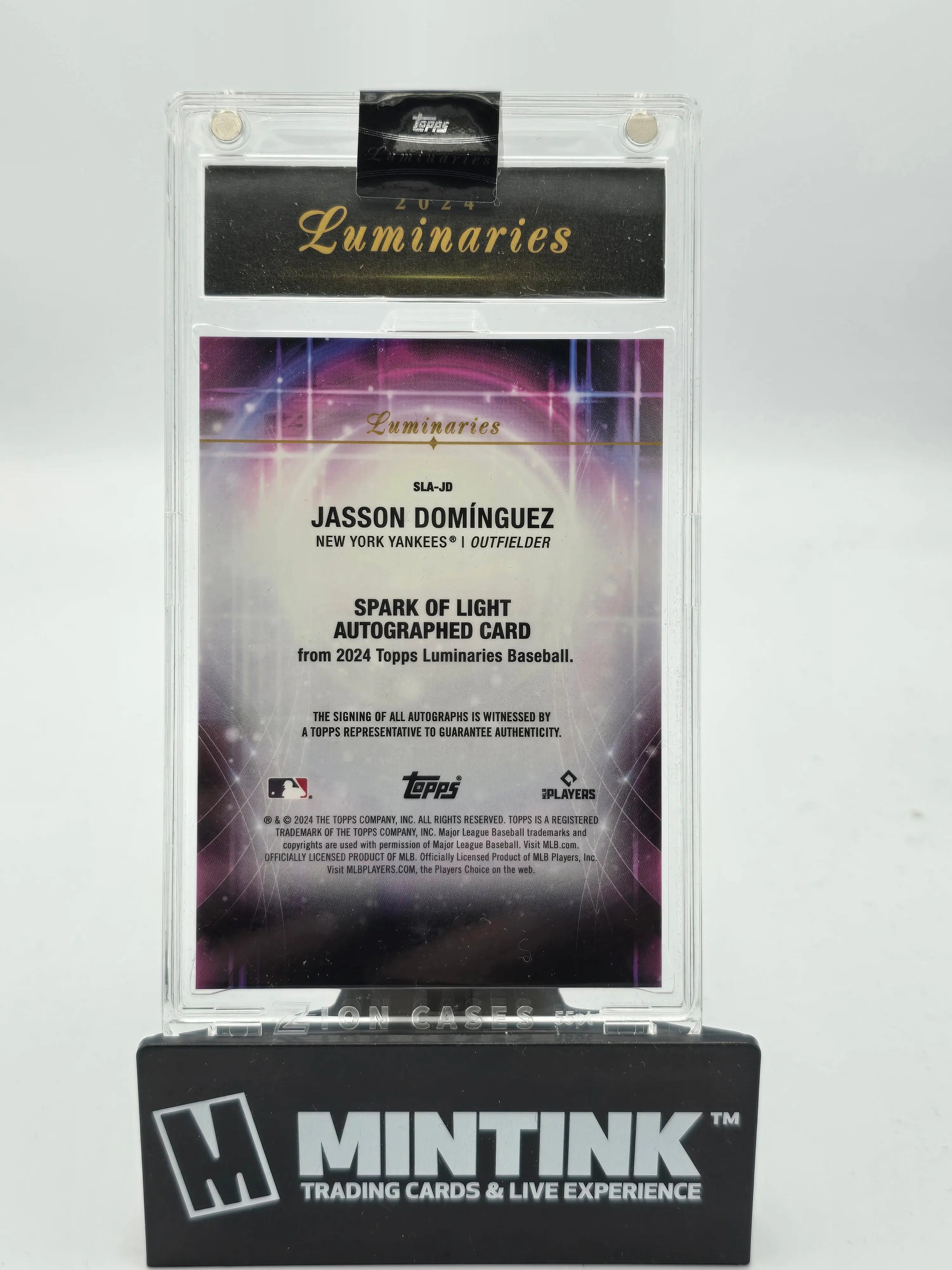 2024 Topps Luminaries Jason Dominguez Rookie Card SPARK OF LIGHT Silver Autograph /5 - Rare Baseball Collectible for Sports Memorabilia & Investment