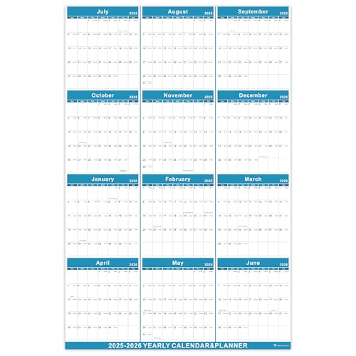 2025-2026 Yearly Wall Calendar - Green
