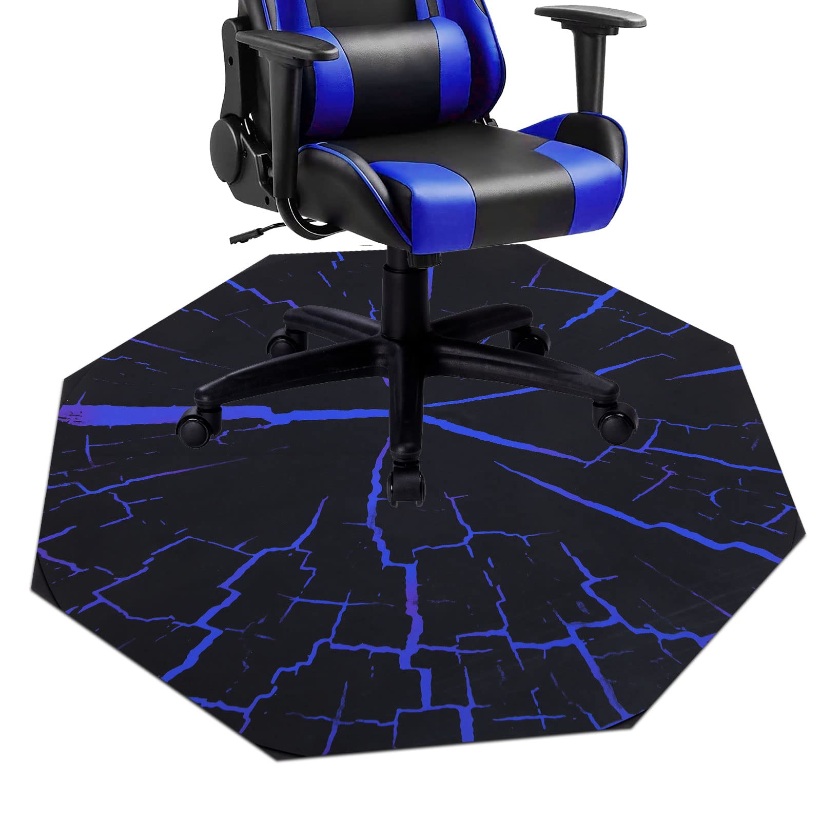 Non-Slip Octagon Chair Mat for Hardwood Floors - HiiARug Heavy Duty Floor Protector for Gaming Chairs, Home Office & Computer Desks - Perfect for Gaming Rooms, Workspaces & Hard Surface Floor Protection