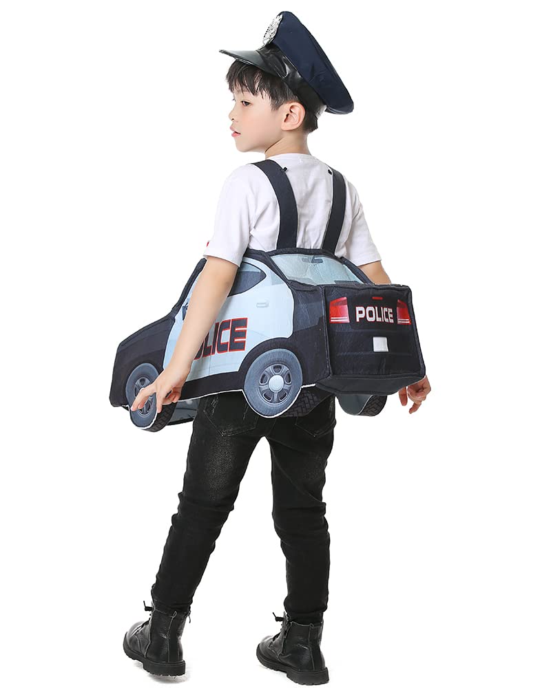 Police Car Costume for Toddlers 3-5 Years - Kids Role Play Dress Up for Halloween, Christmas & Birthday Parties