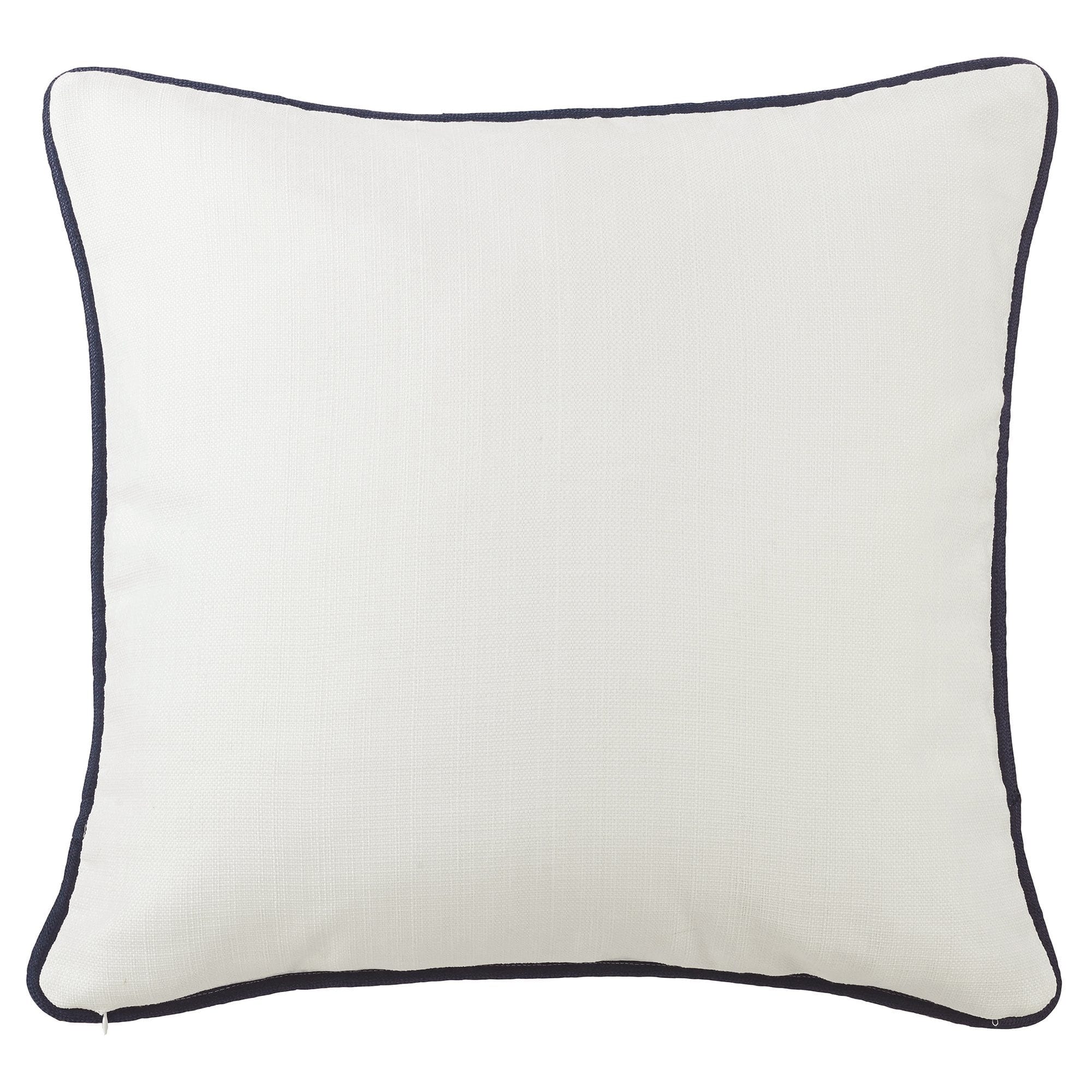 Kavali Navy & White Floral Jacquard Euro Sham with Piping - Luxury Decorative Pillow Cover for Bedroom, Living Room & Home Decor