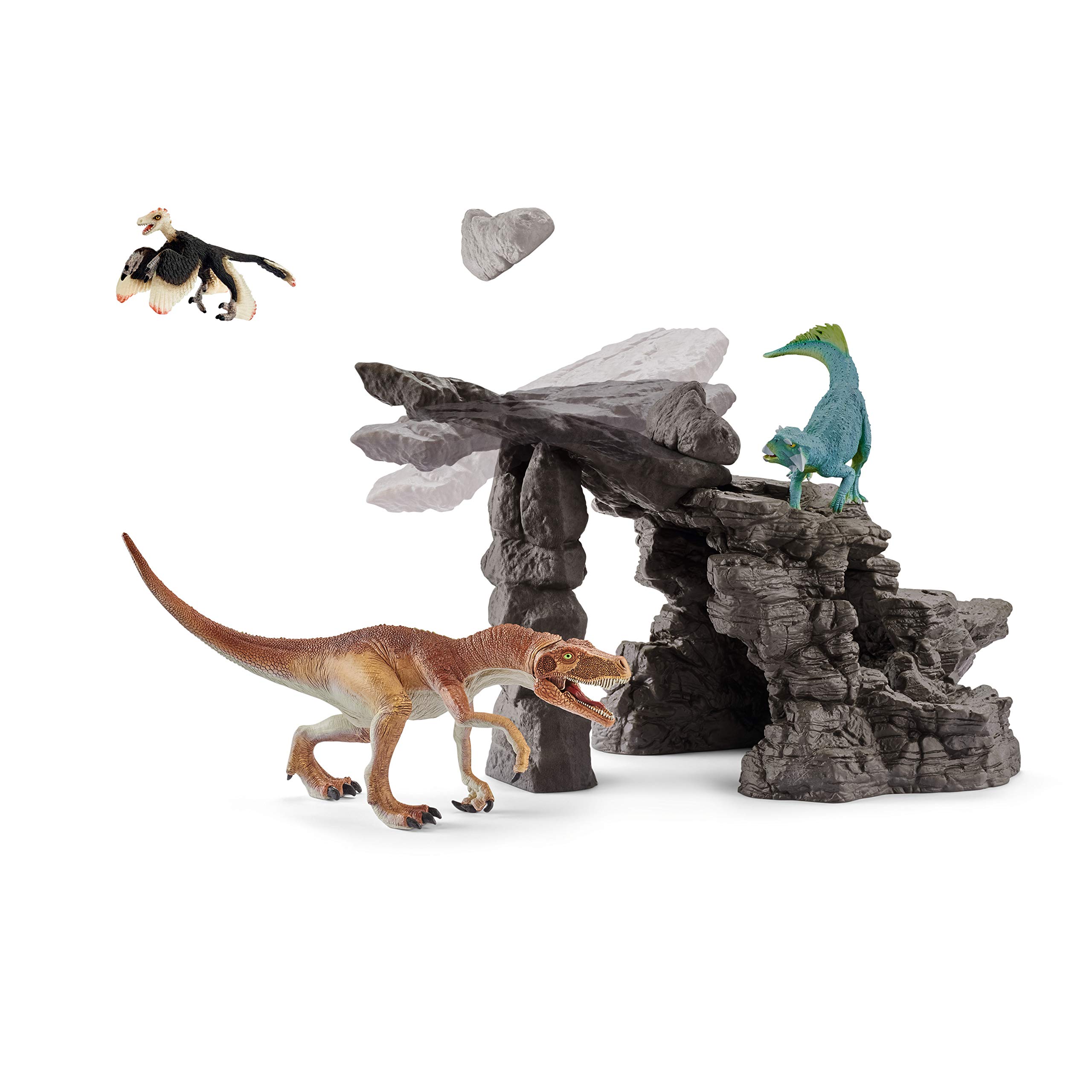 Schleich Dinosaurs Playset - 7 Realistic Dinosaur Figures with Cave for Kids | Educational Dinosaur Toys for Boys & Girls Ages 4+ | Perfect for Pretend Play, Birthday Gifts & STEM Learning