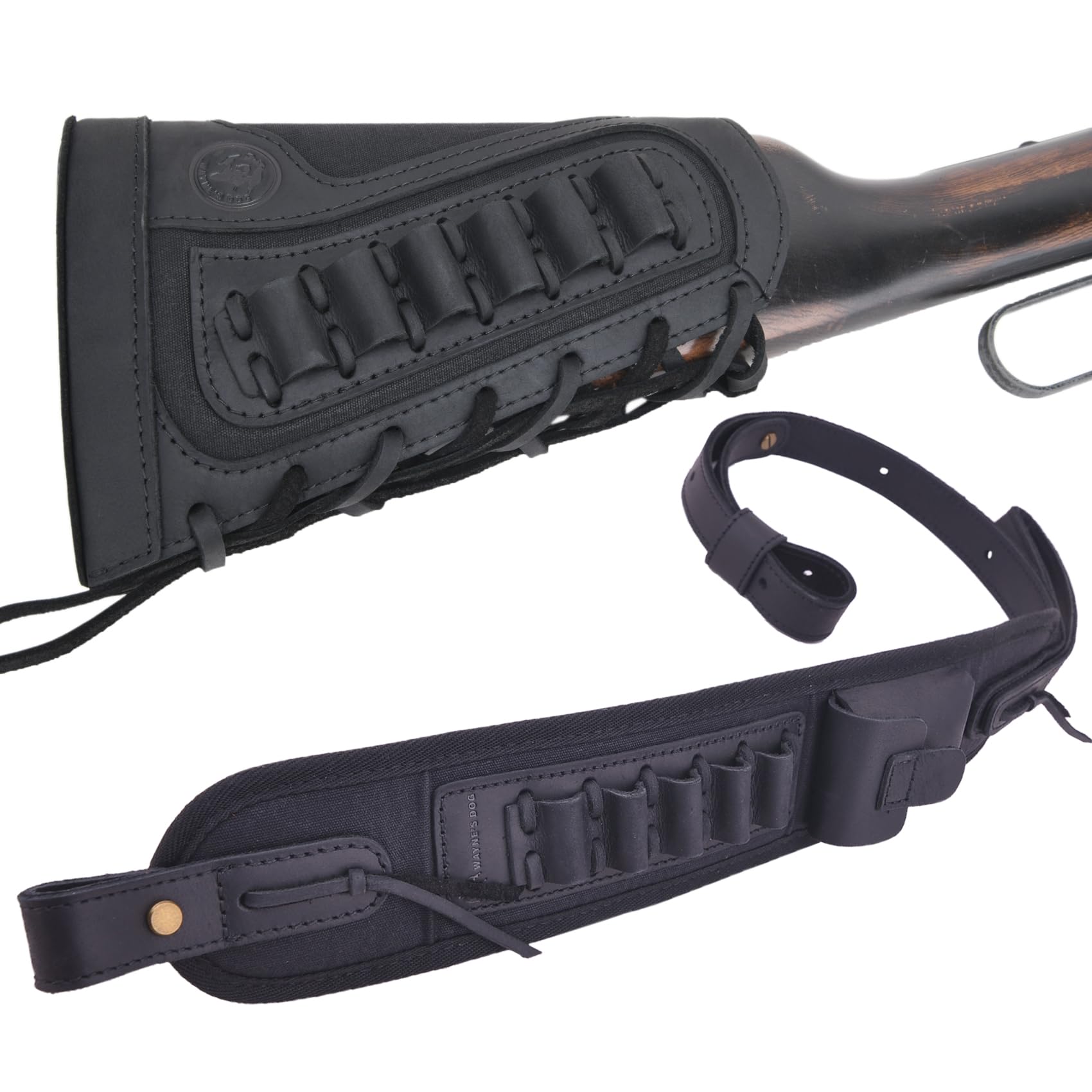 Tactical Gun Buttstock Cheek Rest Pad with Shell Holder & Sling - Compatible with .308, 30-06, .44MAG - Enhanced Shooting Comfort & Ammo Access for Hunting, Range Practice & Outdoor Adventures