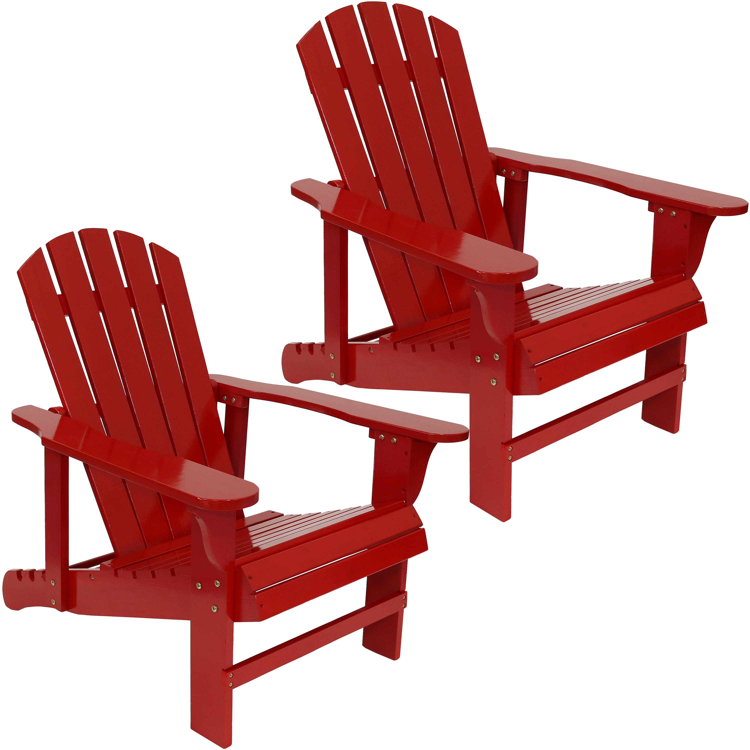 Premium Sunnydaze Wooden Adirondack Chair with Adjustable Backrest - Heavy Duty Outdoor Patio Furniture for Garden, Poolside & Backyard Relaxation
